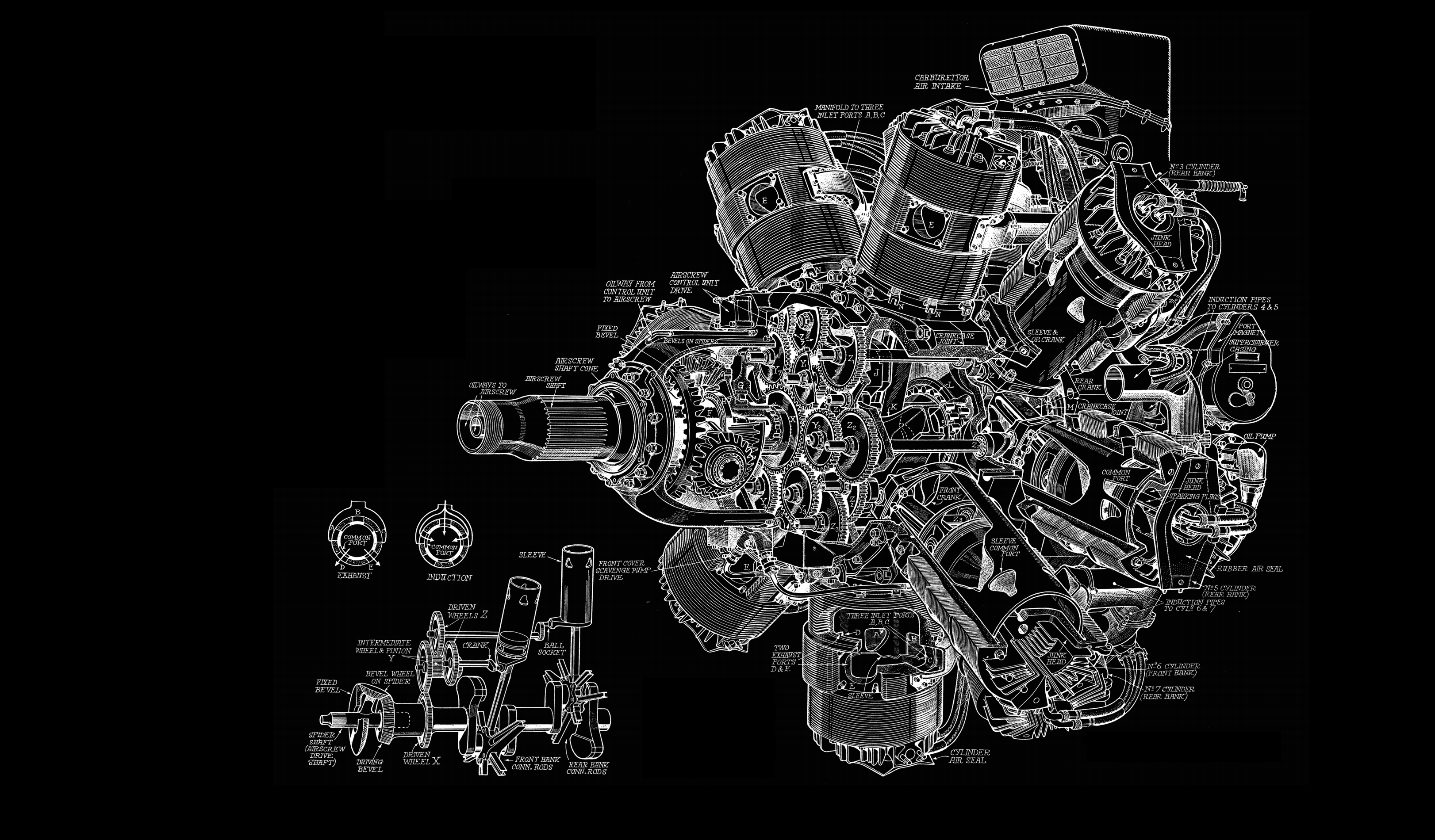 3250x1900 Engine Diagram BW Black aircraft airplane wallpaperx1900, Desktop