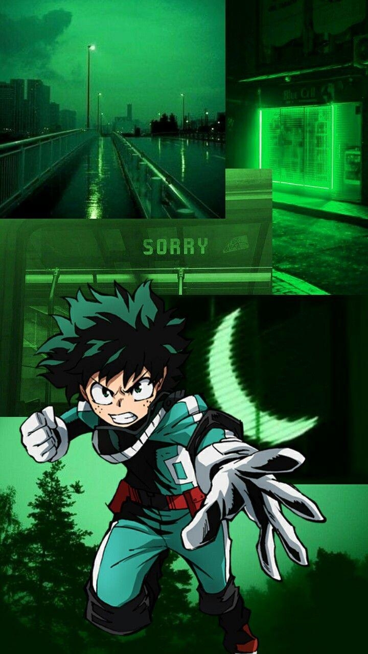 720x1280 Izuku Midoriya. Dark green aesthetic, Aesthetic anime, Dark green wallpaper, Phone