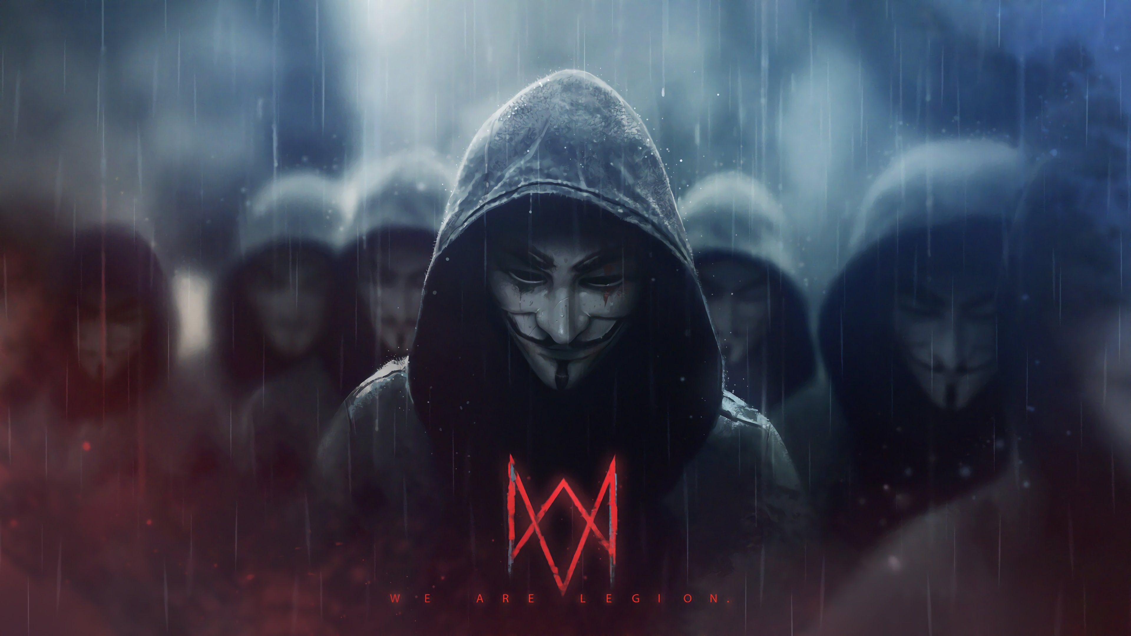 3840x2160 Watch Dogs Legion Logo Anonymous 4K Wallpaper, Desktop