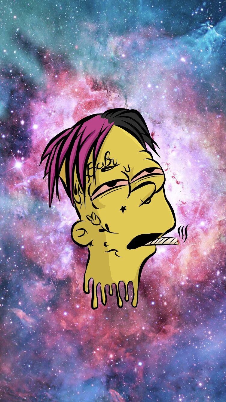 760x1340 Lil Peep Bart Simpson Cartoon iPhone Wallpaper Bart, Phone