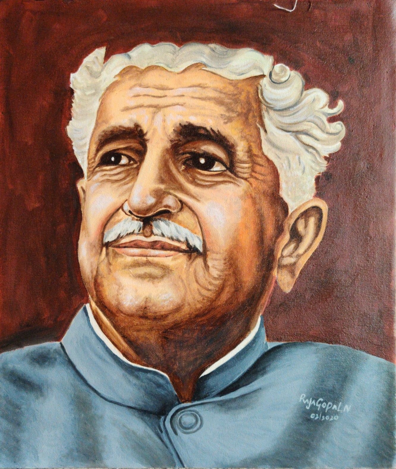 1340x1580 Kuvempu. Oil on canvas, Male sketch, Canvas, Phone