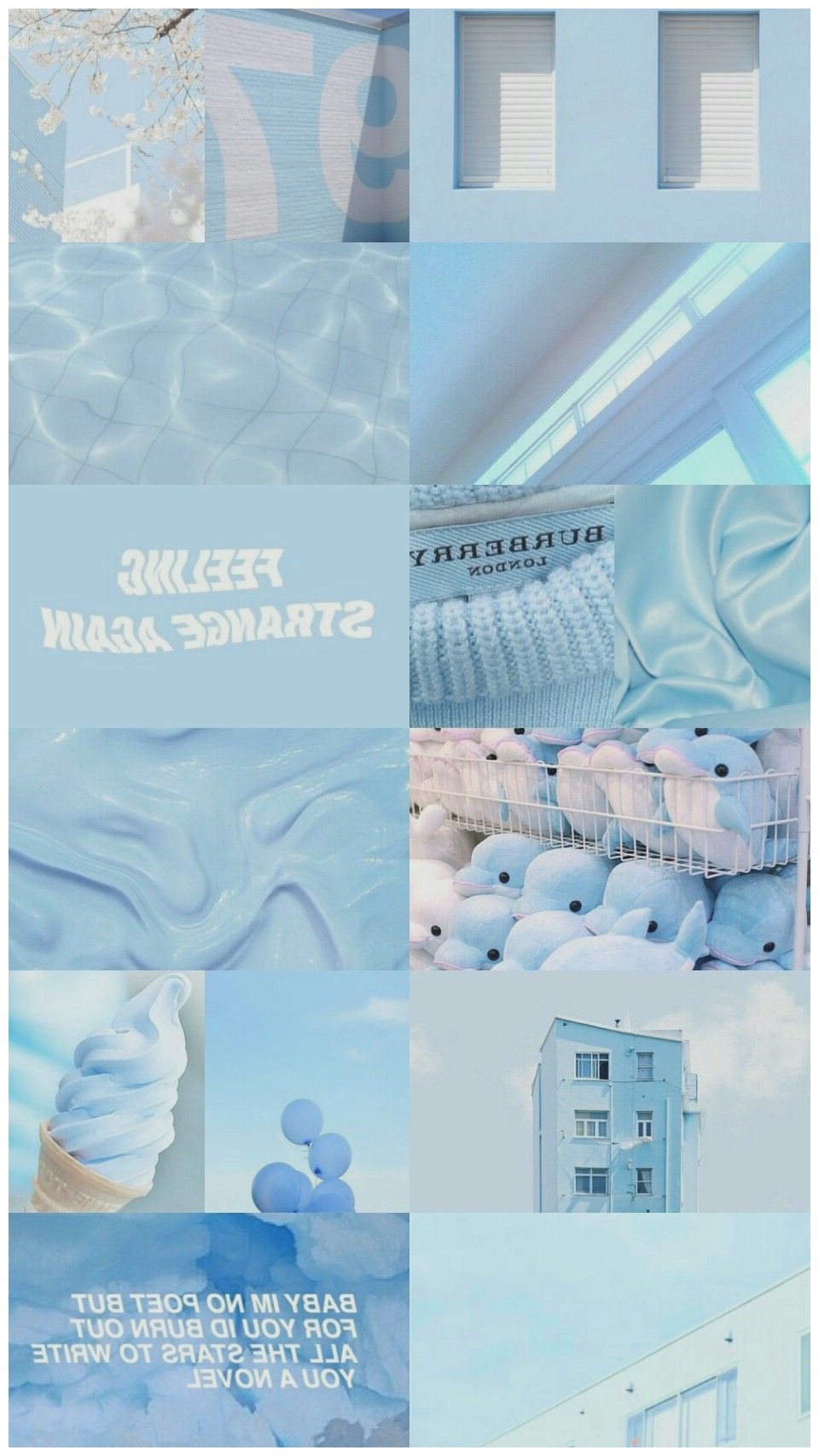 960x1710 Kawaii Pastel Blue Aesthetic, Phone