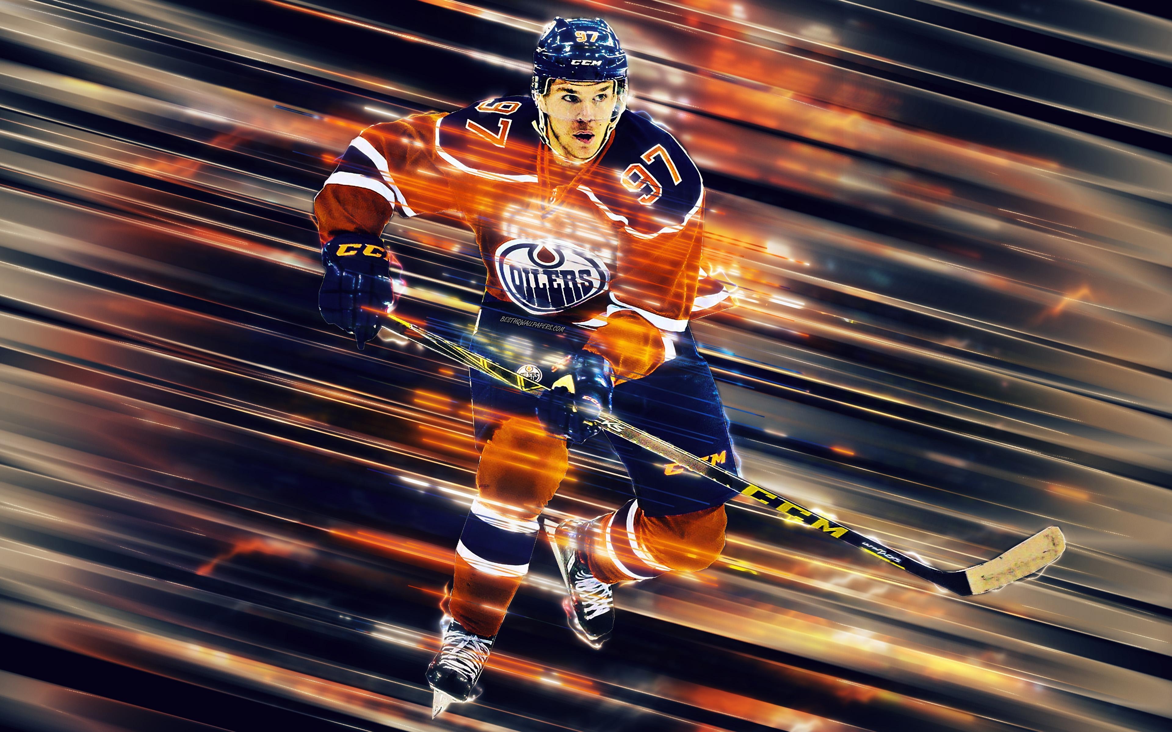 3840x2400 Download wallpaper Connor McDavid, 4k, Canadian hockey, Desktop