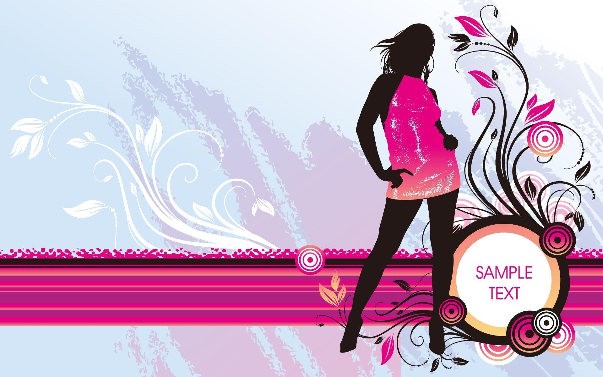 1920x1200 Purple dress fashion girl vector wallpaper. vector and designs, Desktop