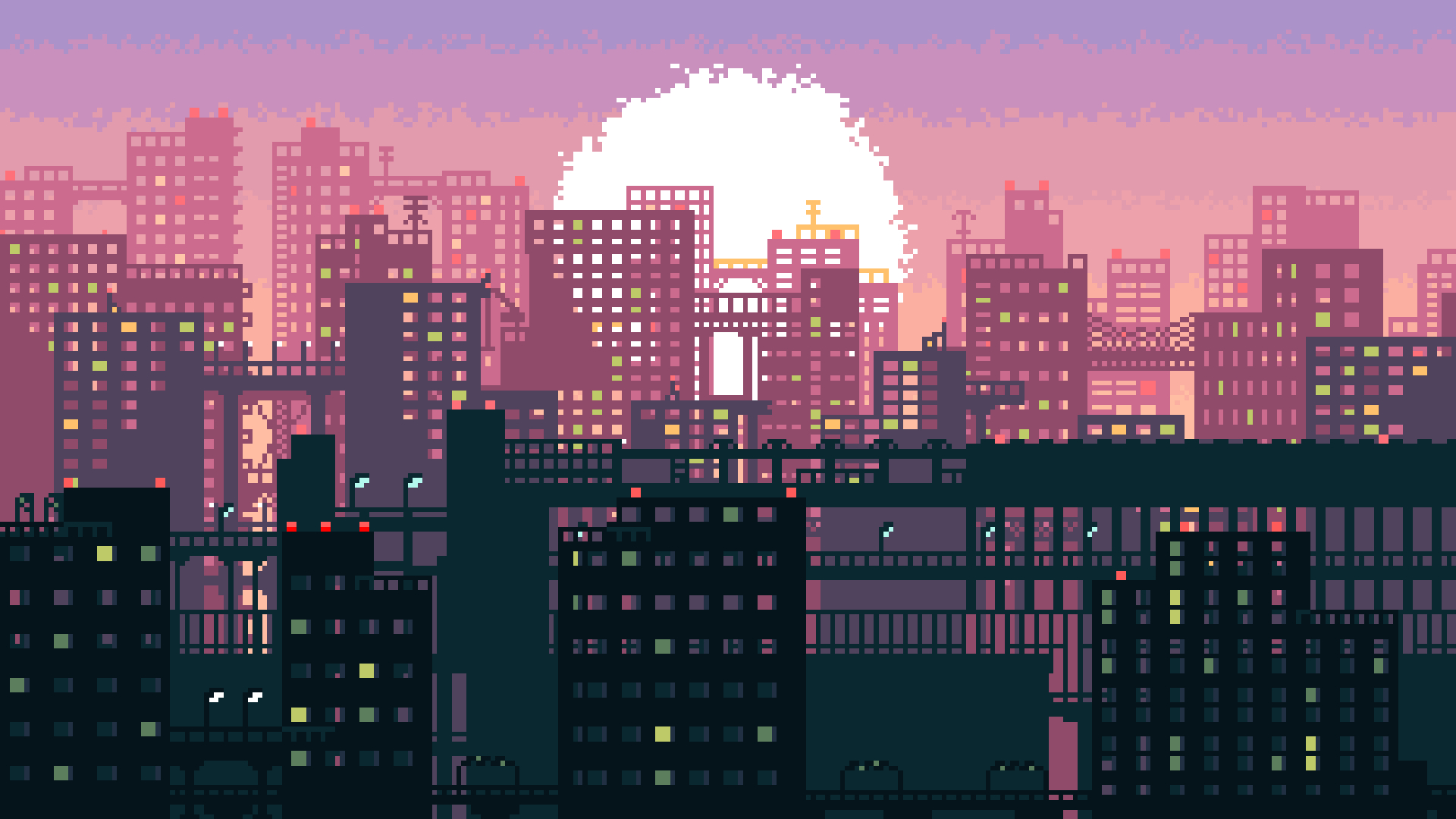 1920x1080 City Pixel Art Wallpaper Free City Pixel Art, Desktop