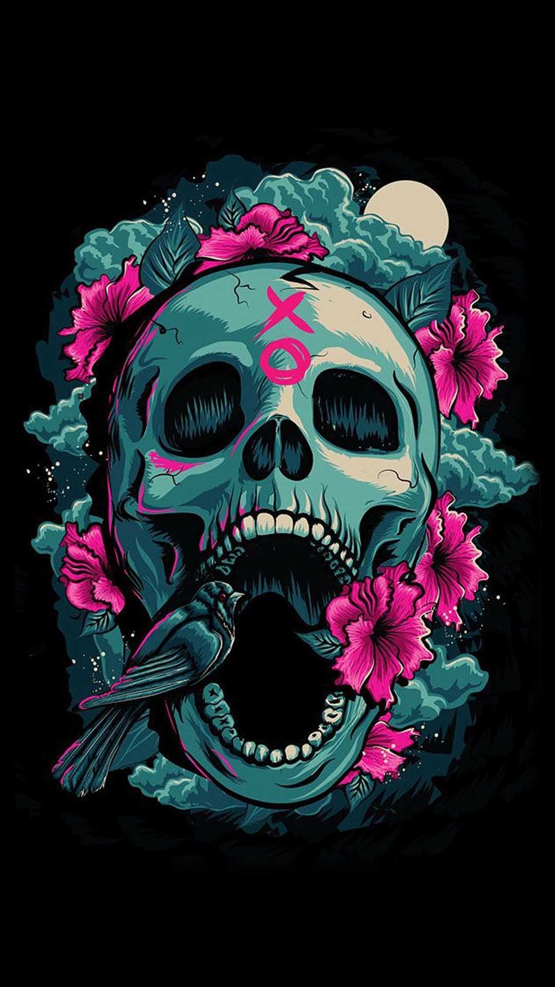 1080x1920 Skull Wallpaper for iPhone X, 6 Download. Skull art, Skull wallpaper, Skull, Phone