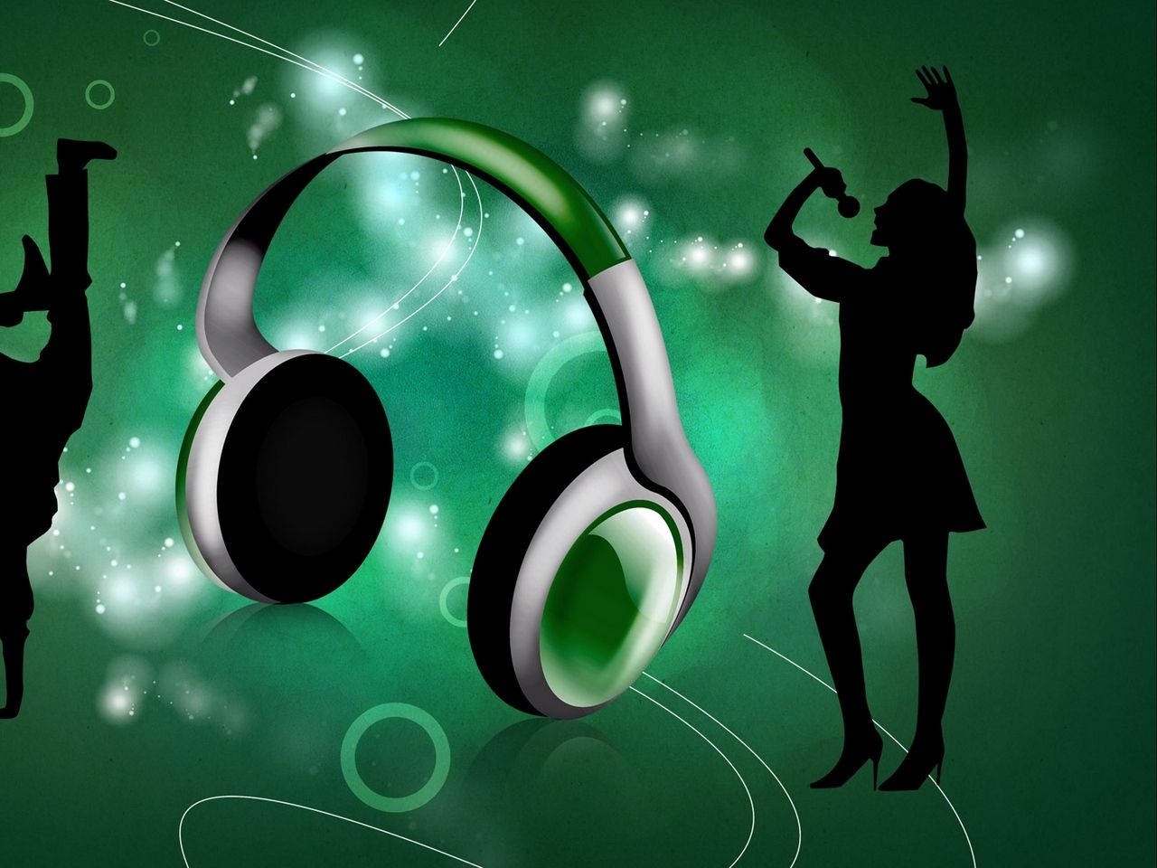 1280x960 Download wallpaper  headphones, boy, girl, dance, singer, Desktop