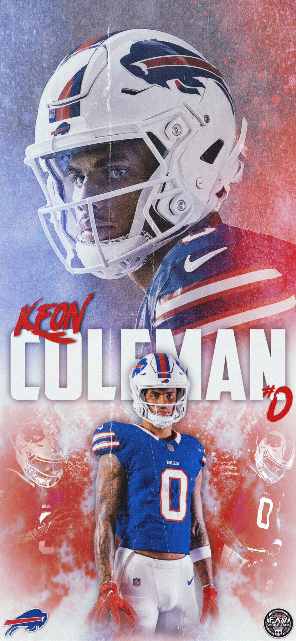 950x2050 Keon Coleman Wallpaper, Phone