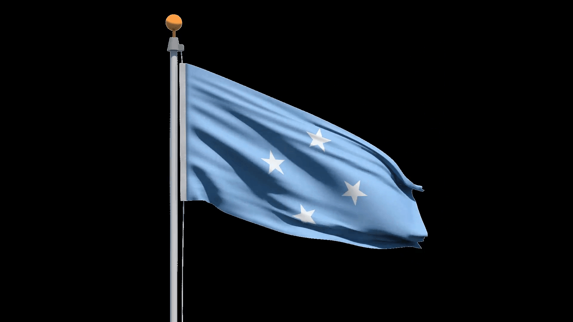 1920x1080 Flag of the Federated States of Micronesia waving in the wind, Desktop