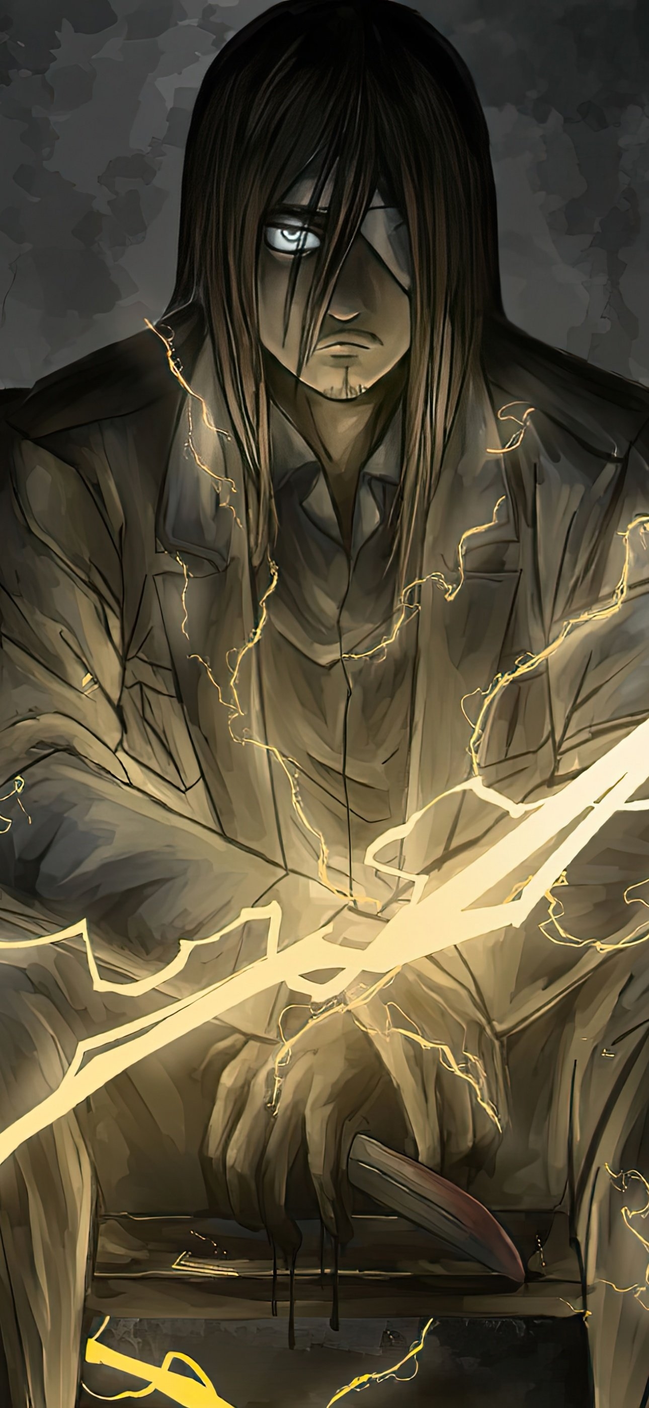 1290x2800 Eren Yeager Wallpaper 4K, Lightning, Phone