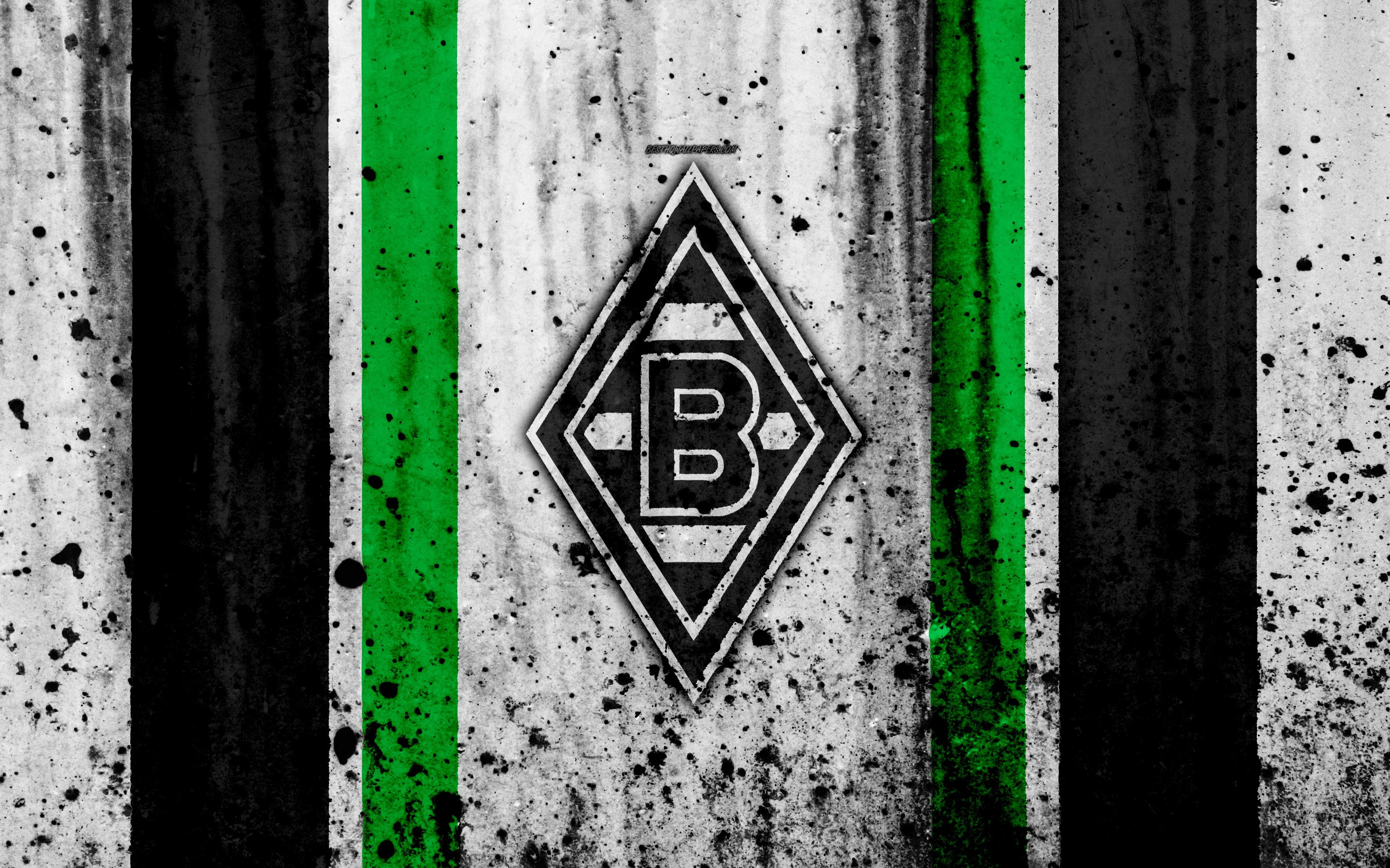 3840x2400 Download wallpaper FC Borussia Monchengladbach, 4k, logo, Desktop