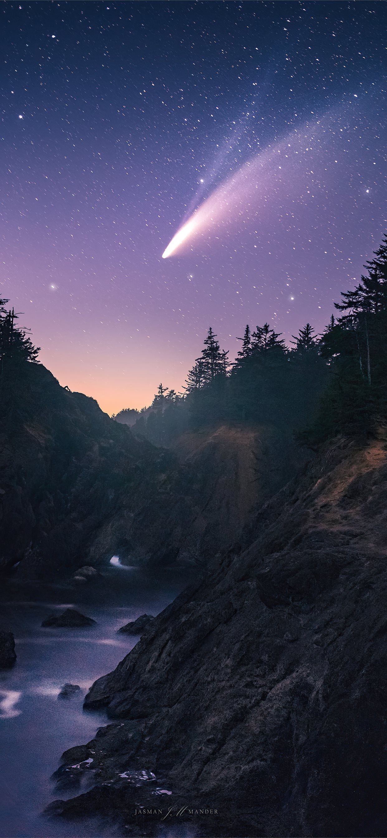 1250x2690 star shines bright on the oregon coast 4k iPhone X Wallpaper Free Download, Phone