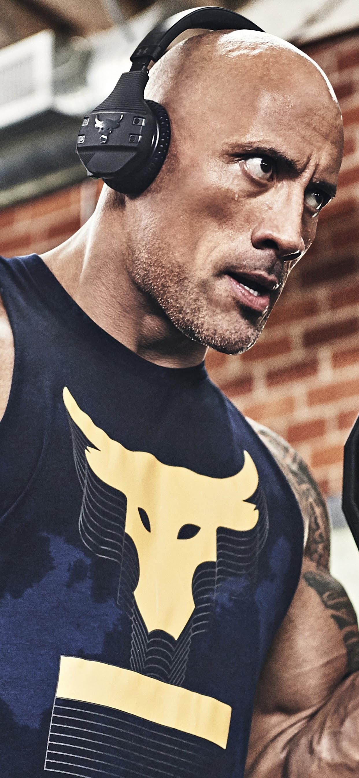 1250x2690 Dwayne Johnson Working Out 8K Wallpaper, Phone