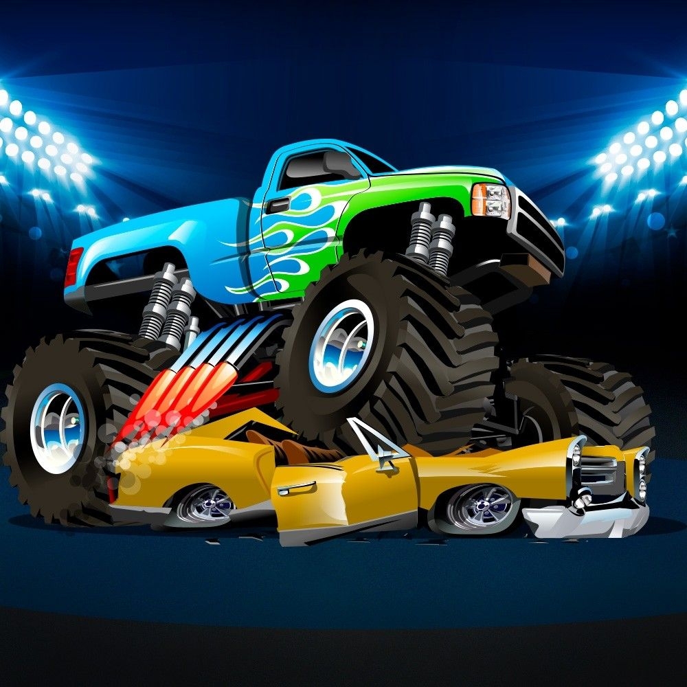 1000x1000 Hot Wheels Monster Truck with Flaming Tires, Phone