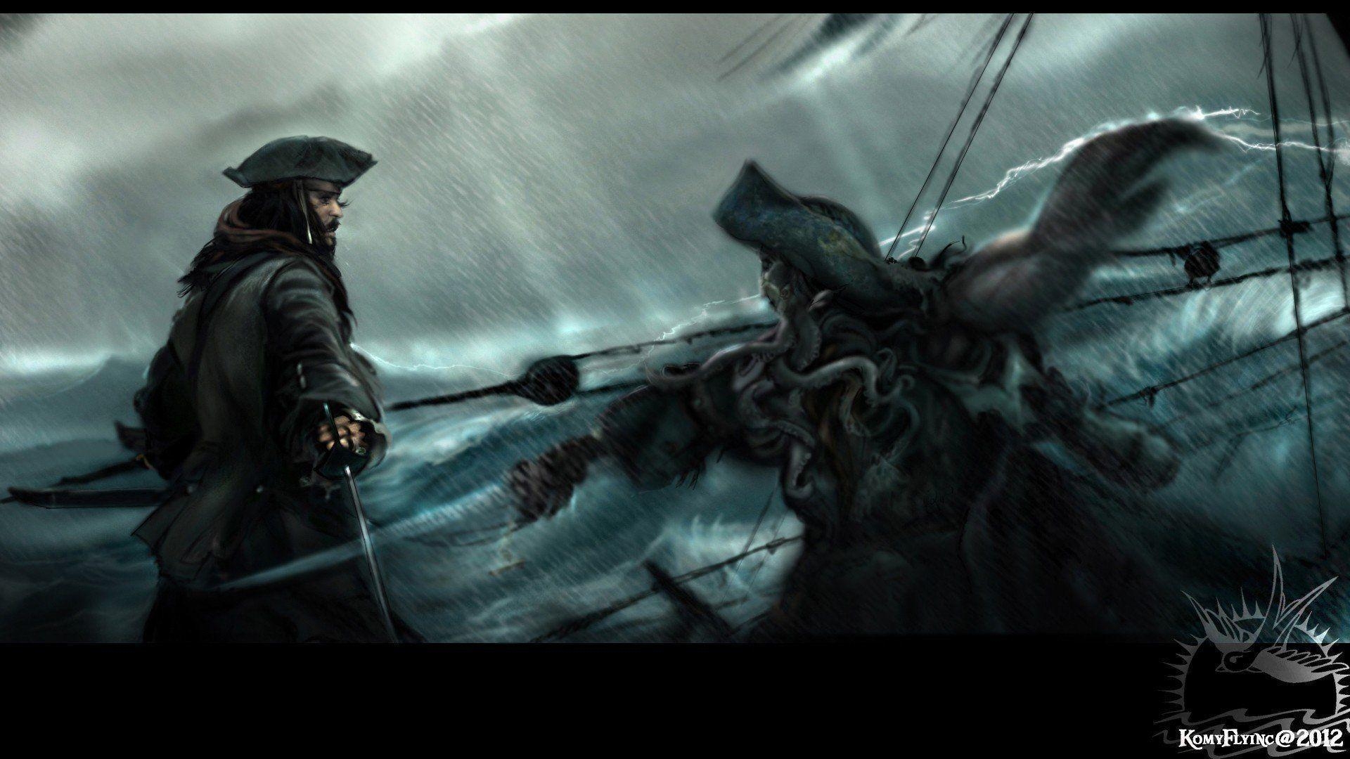 1920x1080 Ocean fighting pirates weapons Pirates of the Caribbean battles, Desktop