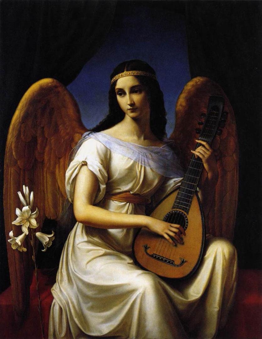 840x1080 Angel With Lute, Phone