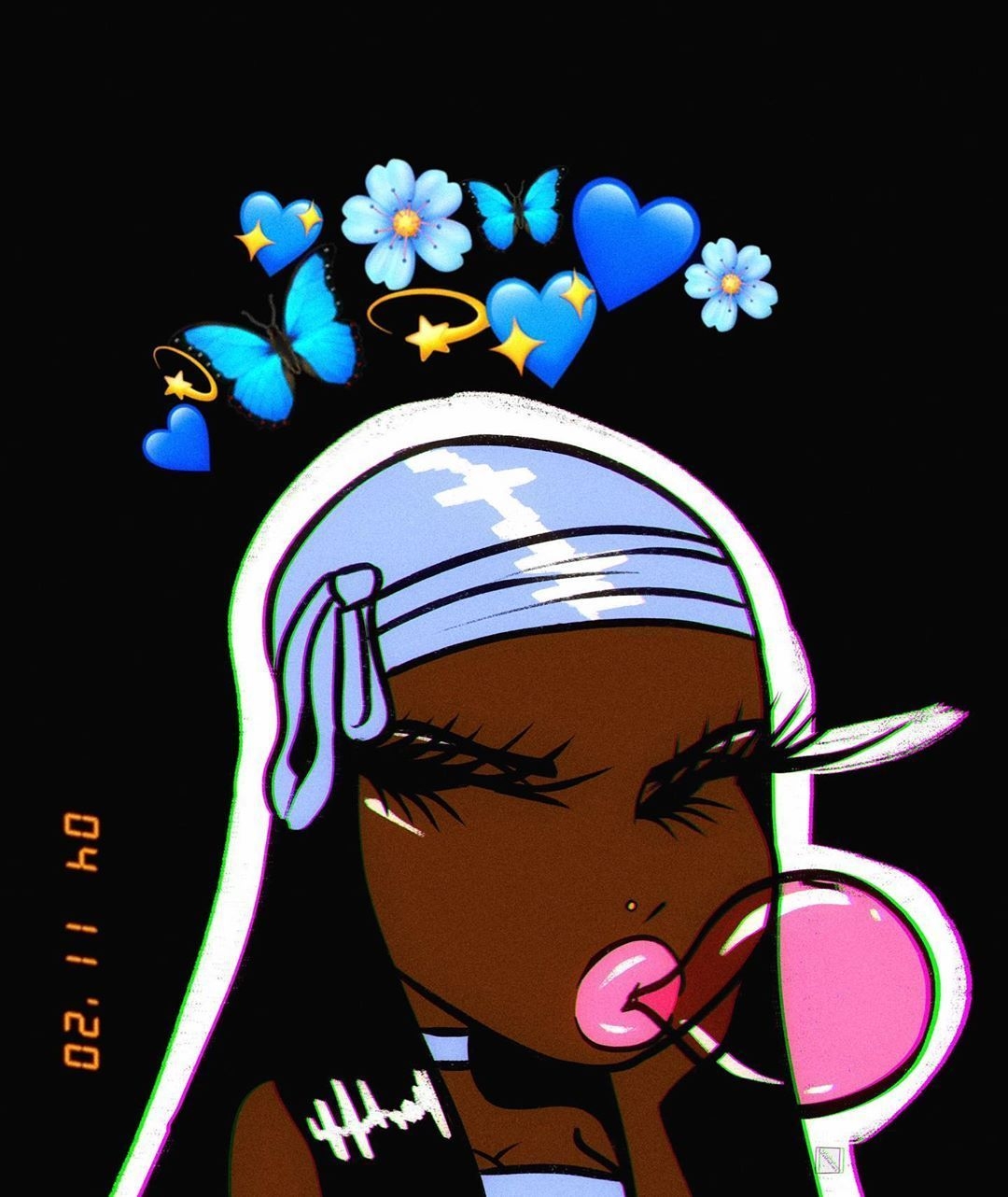 1080x1290 solostrations on Instagram: “Aesthetic ✨✨ pt2 - - - #art #baddie #blue #wallpaper #latepost #explo. Black girl cartoon, Cartoon wallpaper, Comic art girls, Phone