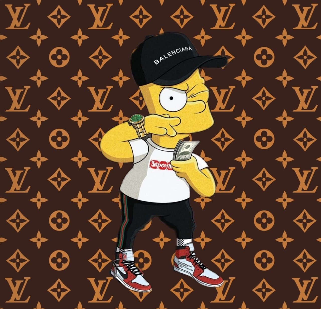 1280x1240 bartsimpson #thesimpsons #hypebeast #supreme #louisvuitton #rolex #nike. Cartoon wallpaper, Louis vuitton iphone wallpaper, Funny iphone wallpaper, Desktop