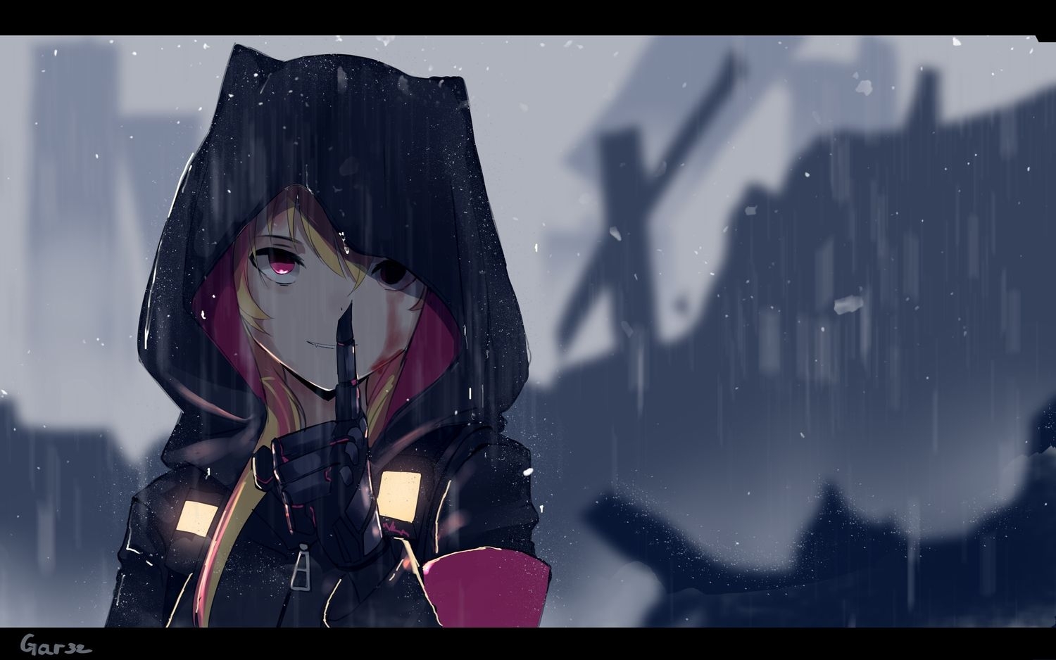 1500x940 anthropomorphism blonde hair close girls frontline hoodie m4 sopmod ii ( girls frontline) rain red eyes red hair signed tegar32 water. konachan.com.com Anime Wallpaper, Desktop