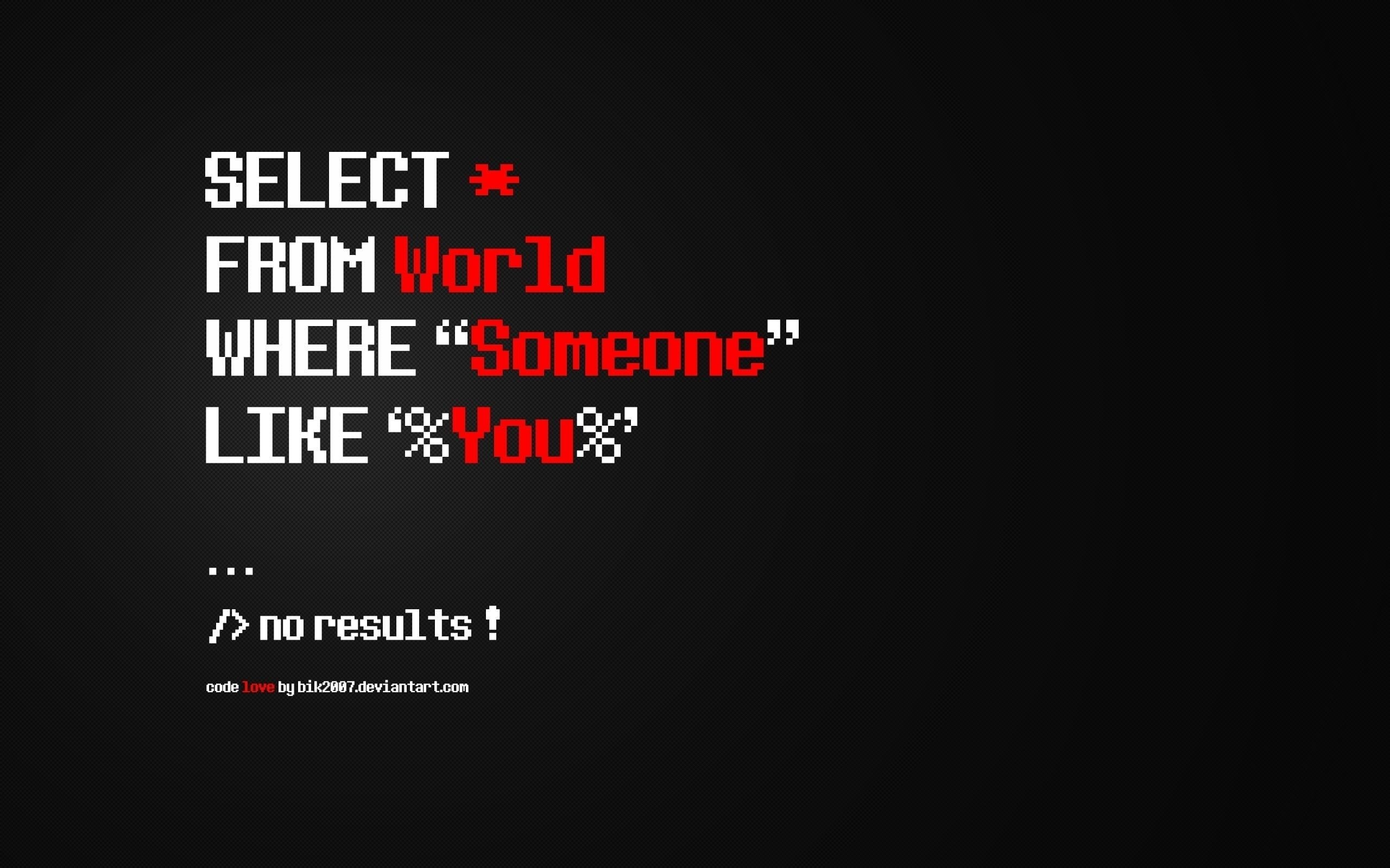 2560x1600 No result wallpaper, red and white text overlay with black background. Programming quote, Programming humor, Programmer humor, Desktop