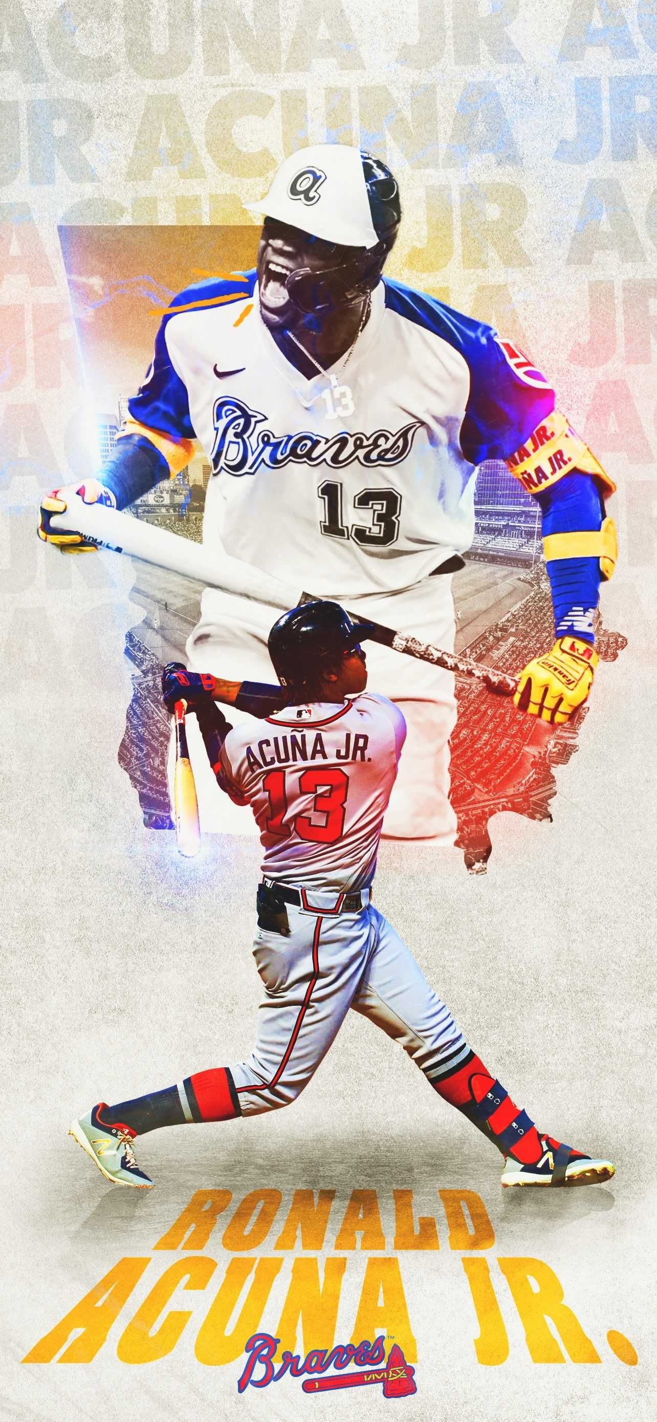 1290x2780 Ronald Acuna Jr. Wallpaper Discover more Atlanta Braves, Baseball, Braves, Major League Baseball, MLB wa. Brave wallpaper, Atlanta braves wallpaper, Mlb wallpaper, Phone