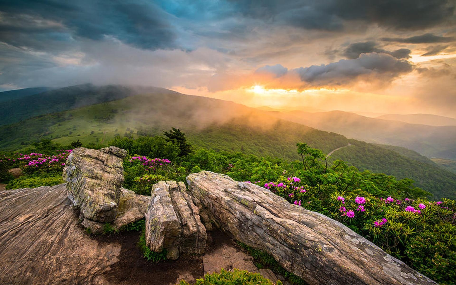 1920x1200 Appalachian Mountains Tennessee Sunset Landscape Photography Desktop, Desktop