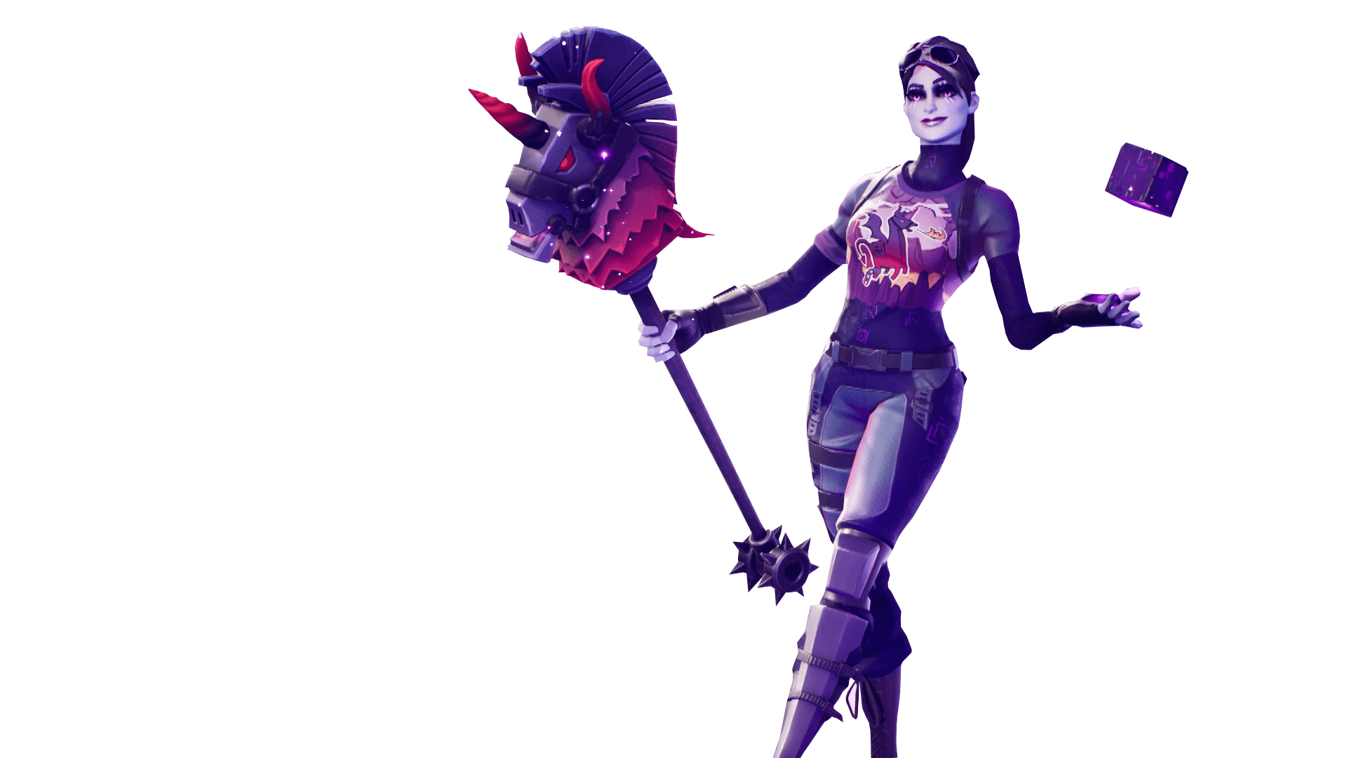 1920x1080 Fortnite Dark Bomber Skin with Cube in her Hands PNG Image, Desktop