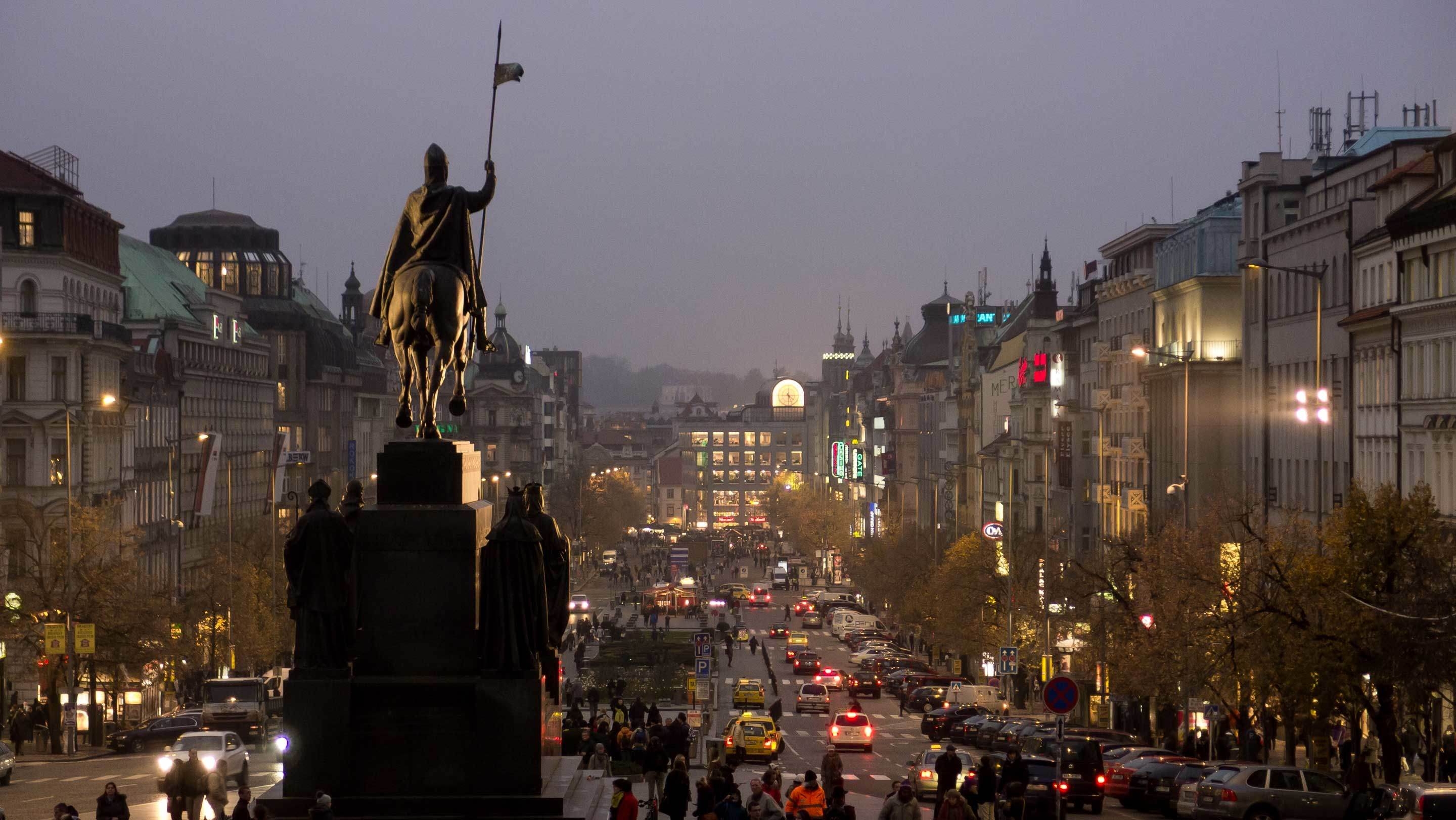 2880x1630 Wenceslas Square in Prague Computer Wallpaper, Desktop, Desktop