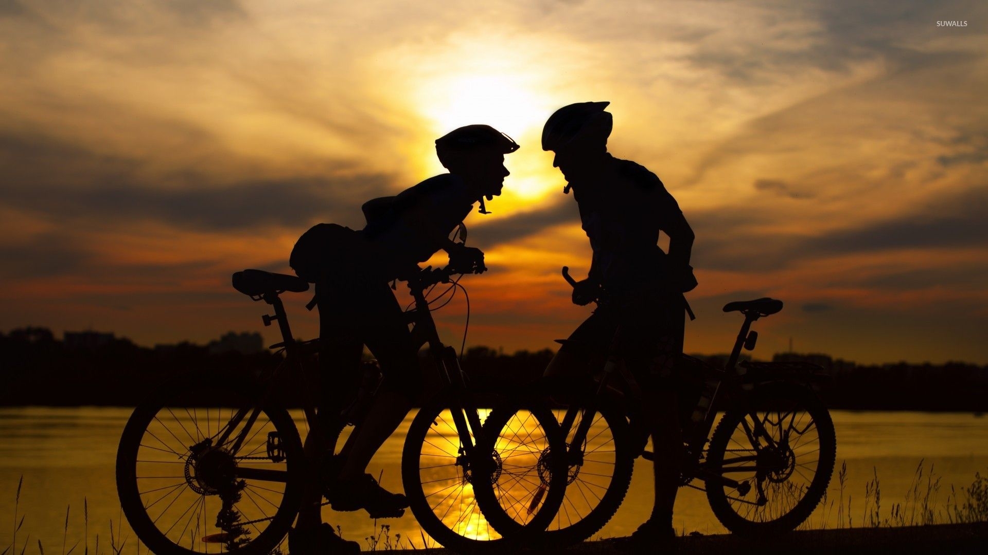 1920x1080 Couple on bikes at sunset wallpaper wallpaper, Desktop