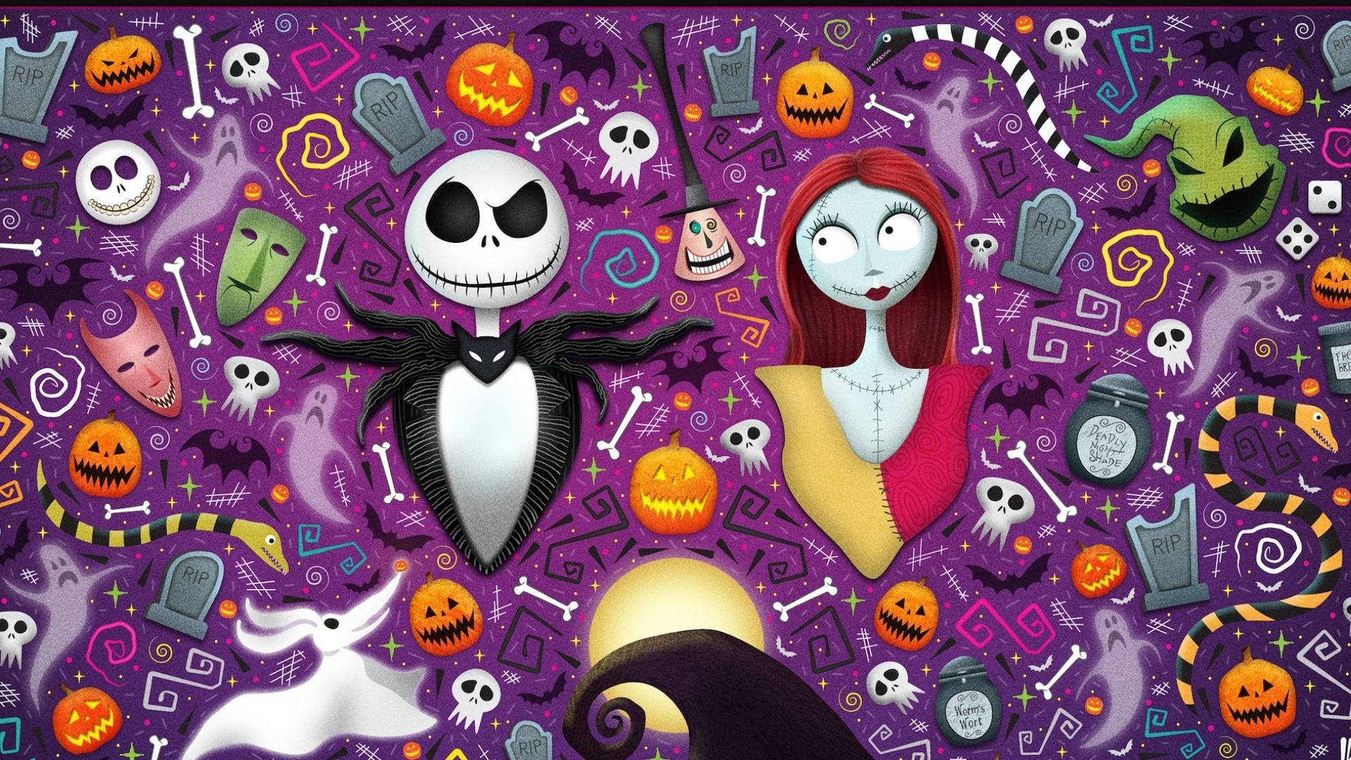 1920x1080 Cartoon Halloween Jack Skellington, Desktop