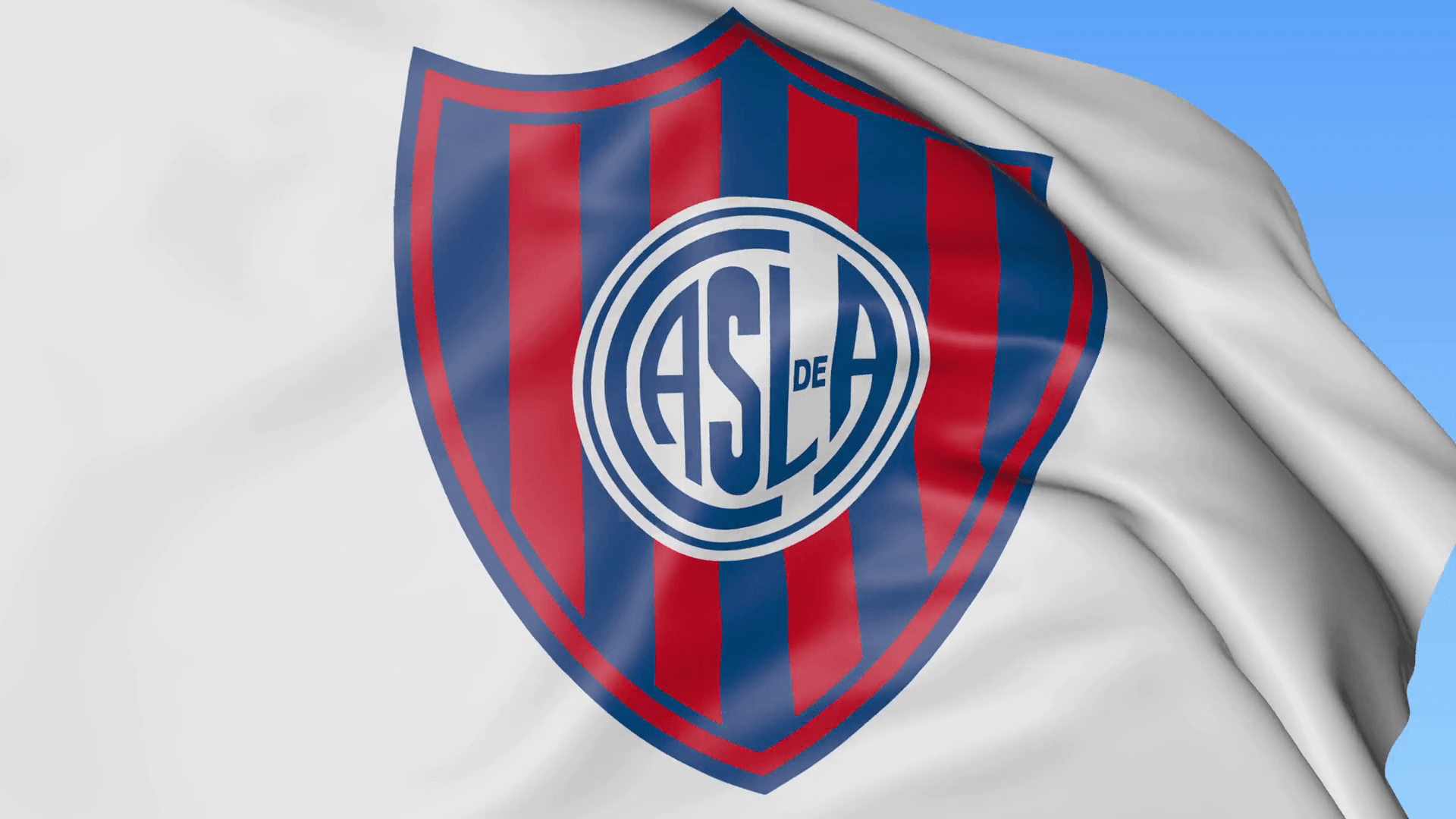 1920x1080 Close Up Of Waving Flag With San Lorenzo De Almagro Football Club, Desktop