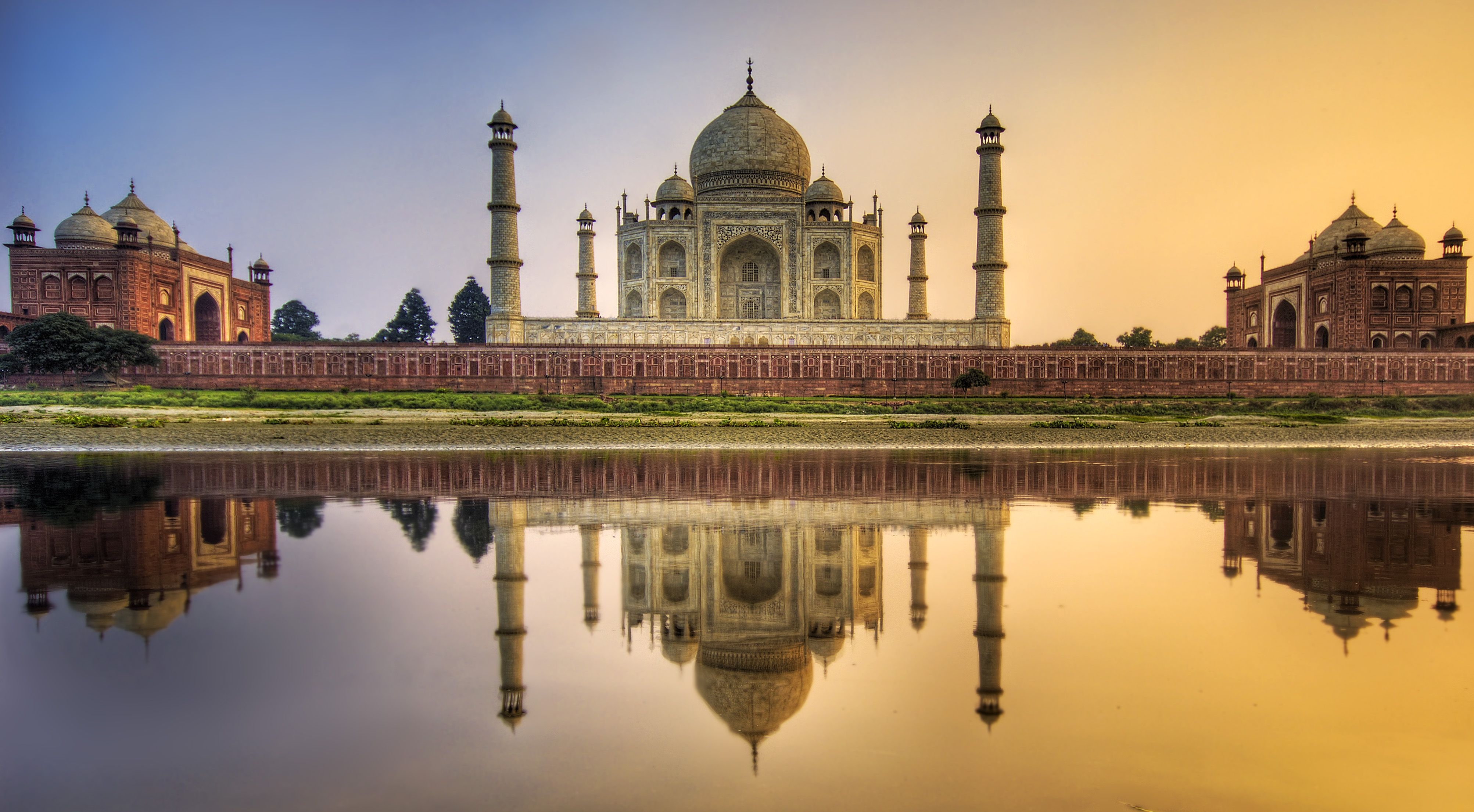 4020x2220 Taj Mahal Agra India Reflection Uttar Pradesh Wallpaper:, Desktop