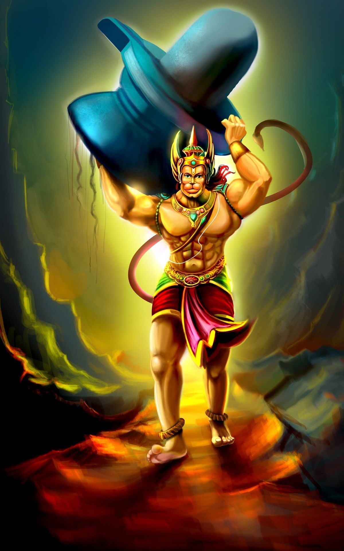 1200x1920 Lord Hanuman Angry Animated Wallpaper HD, Phone