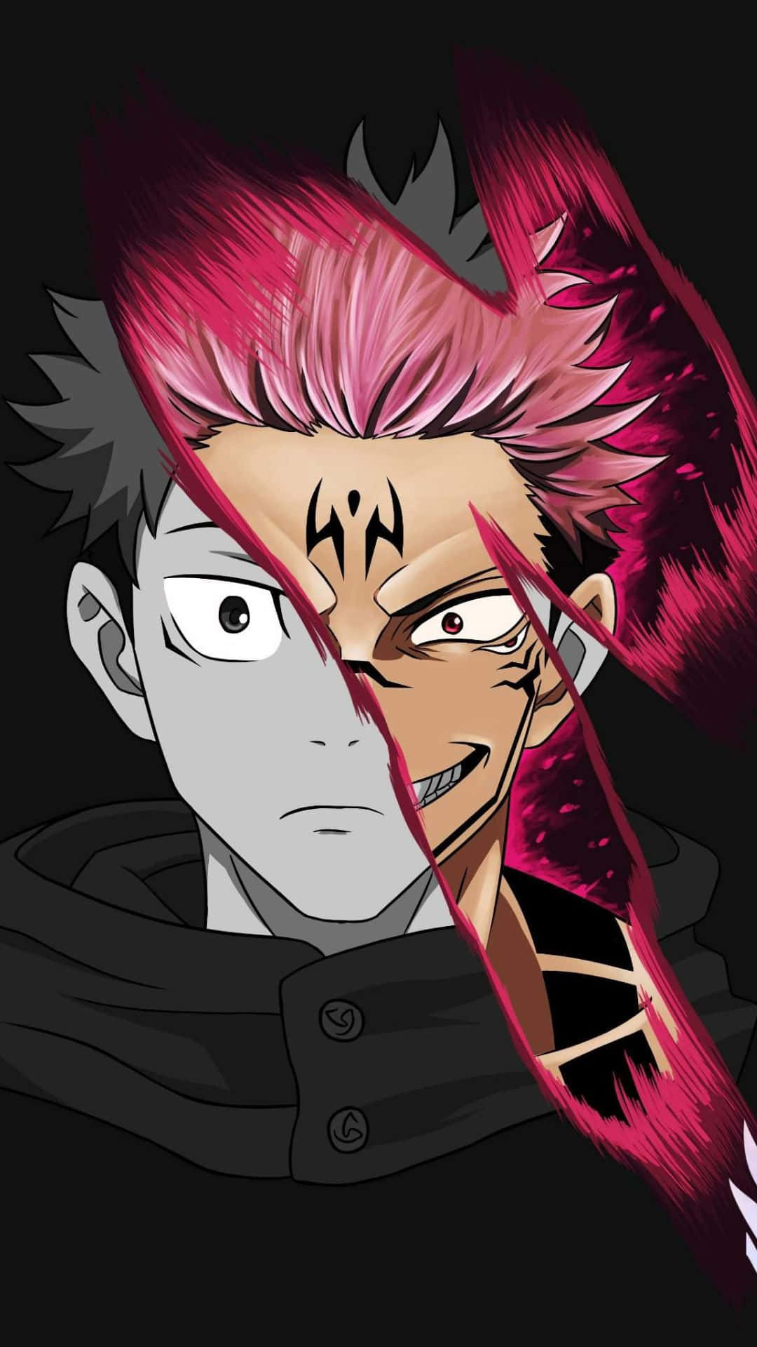 1080x1920 Download A Character With Pink Hair And A Black Background Wallpaper, Phone