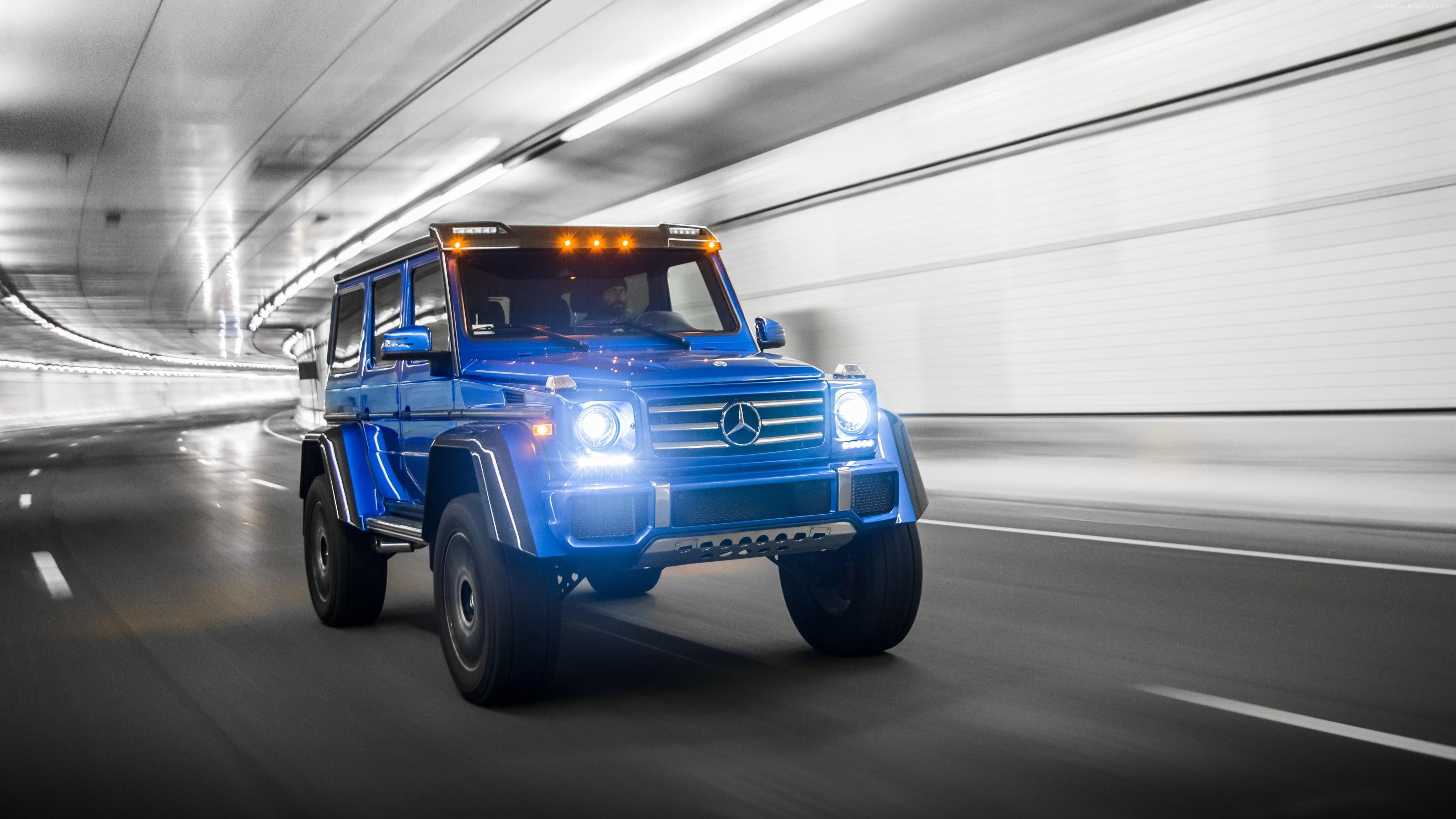 4100x2310 Blue Mercedes Benz G Class In Tunnel HD Wallpaper, Desktop