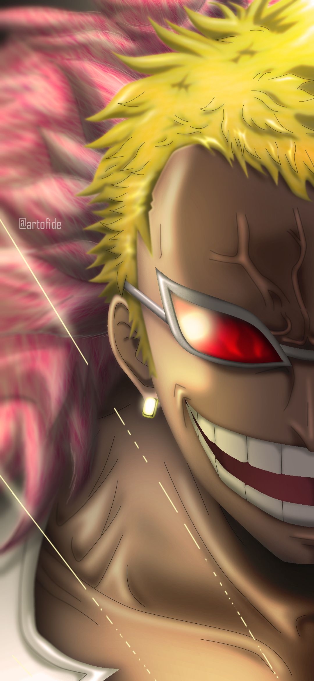 1080x2340 Heavenly Demon Doflamingo. Manga anime one piece, One piece wallpaper iphone, One piece drawing, Phone