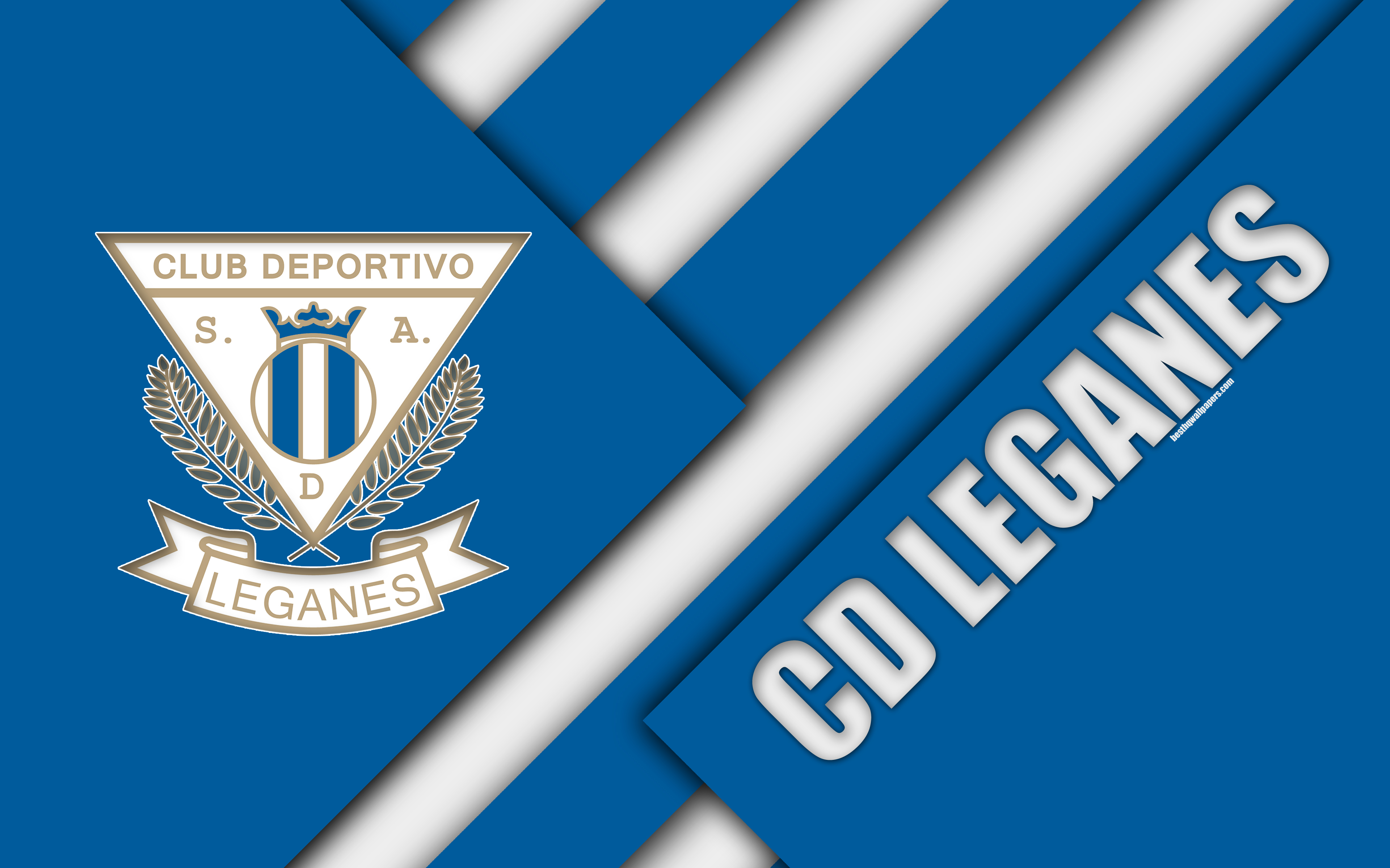 3840x2400 Download wallpaper CD Leganes, 4K, Spanish football club, logo, Desktop