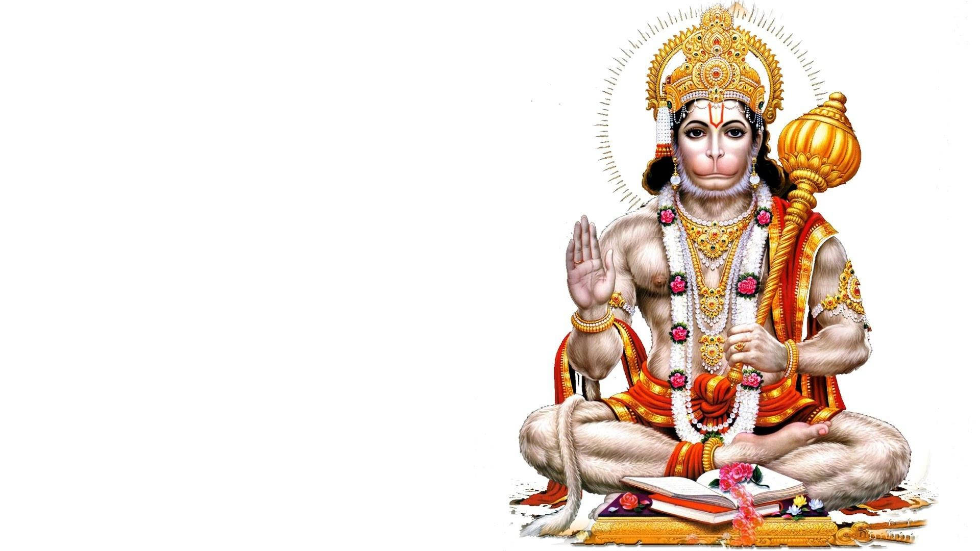 1920x1080 Download Hanuman Meditating On White 4k HD Wallpaper, Desktop