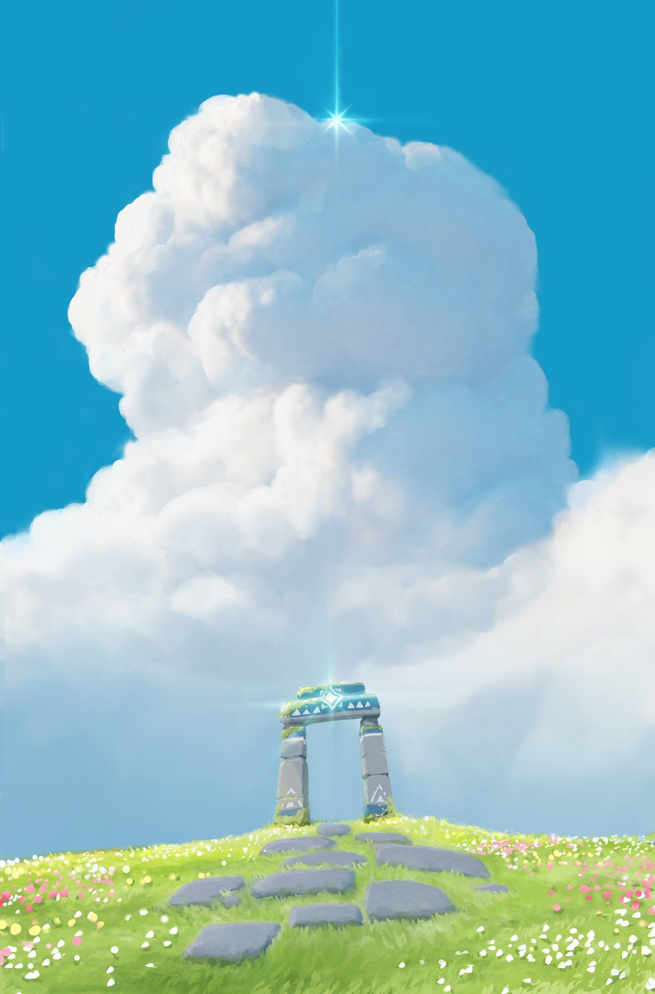 1350x2050 Sky Thatgamecompany. Twitter. Sky art, Fantasy landscape, Anime background, Phone