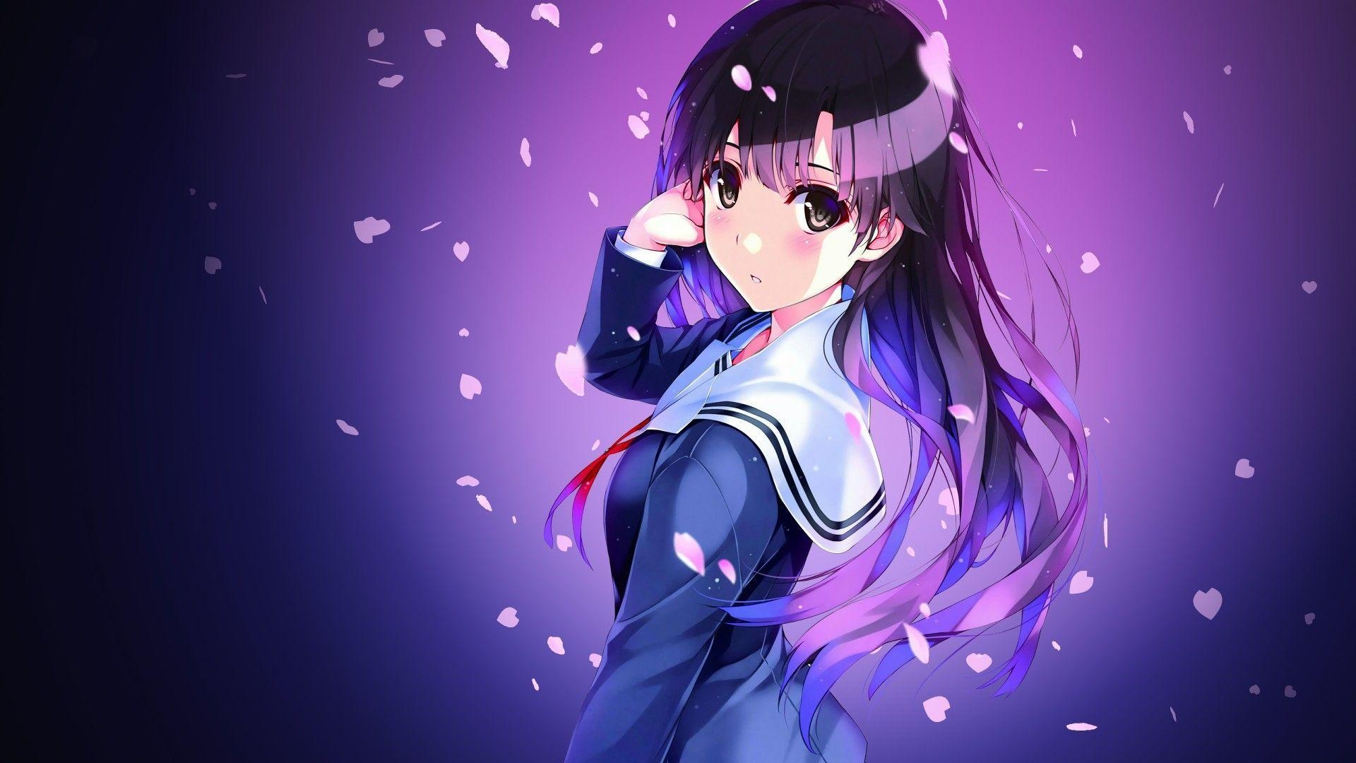 1920x1080 Purple Anime Girl Wallpaper Free Purple Anime Girl Background, Desktop