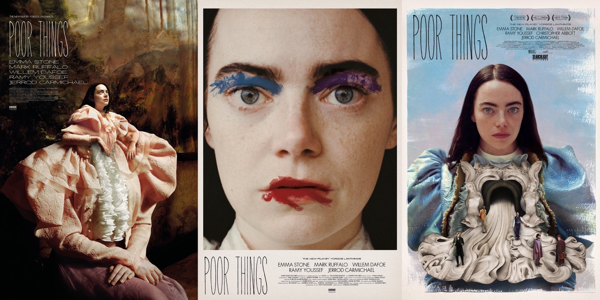 2050x1030 Film Updates posters for Yorgos Lanthimos' 'POOR THINGS' starring Emma Stone. In theaters December 2023, Desktop