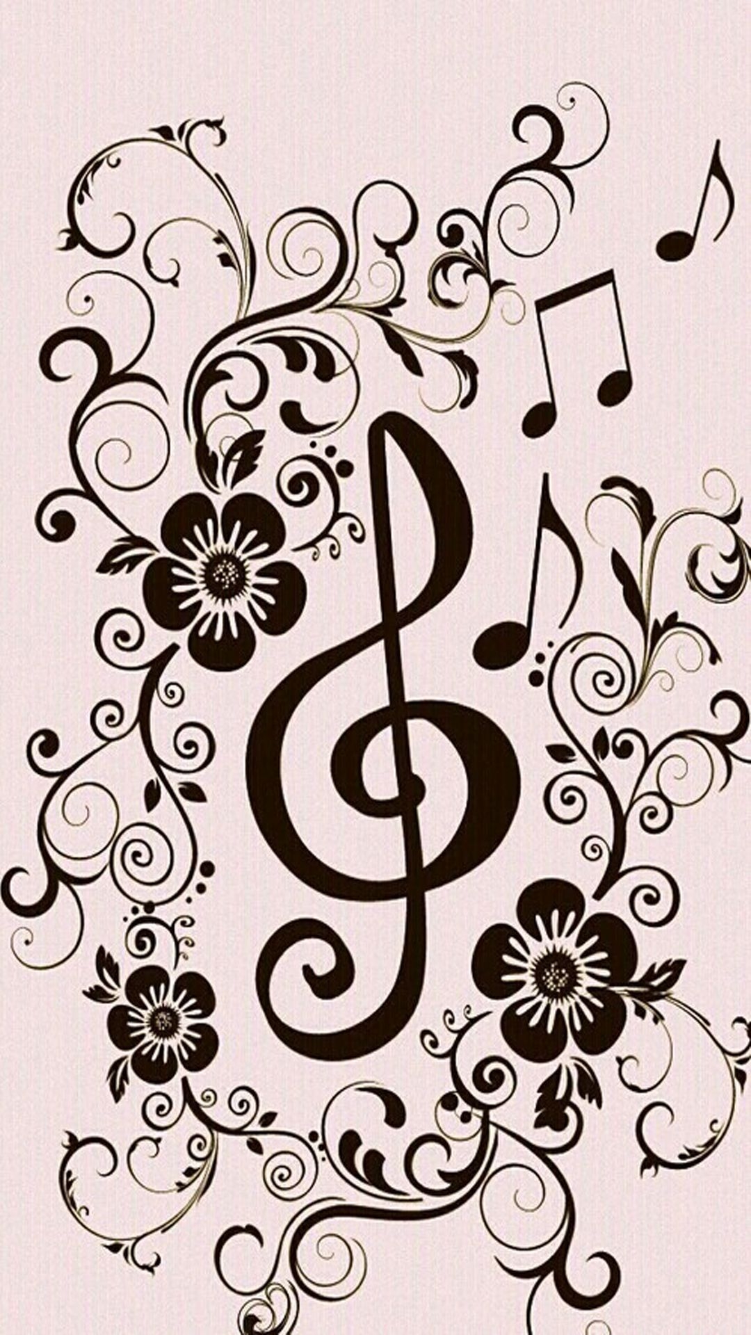 1080x1920 cute music wallpaper, pattern, ornament, design, line art, black and white, floral design, visual arts, plant, pedicel, wallpaper, Phone