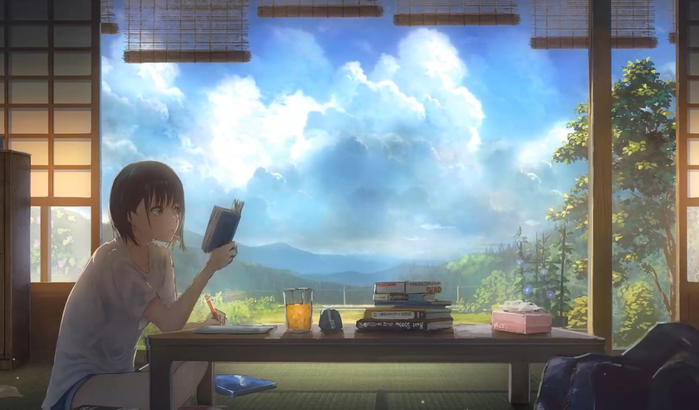 1370x810 Studying Anime Wallpaper Free Studying Anime Background, Desktop