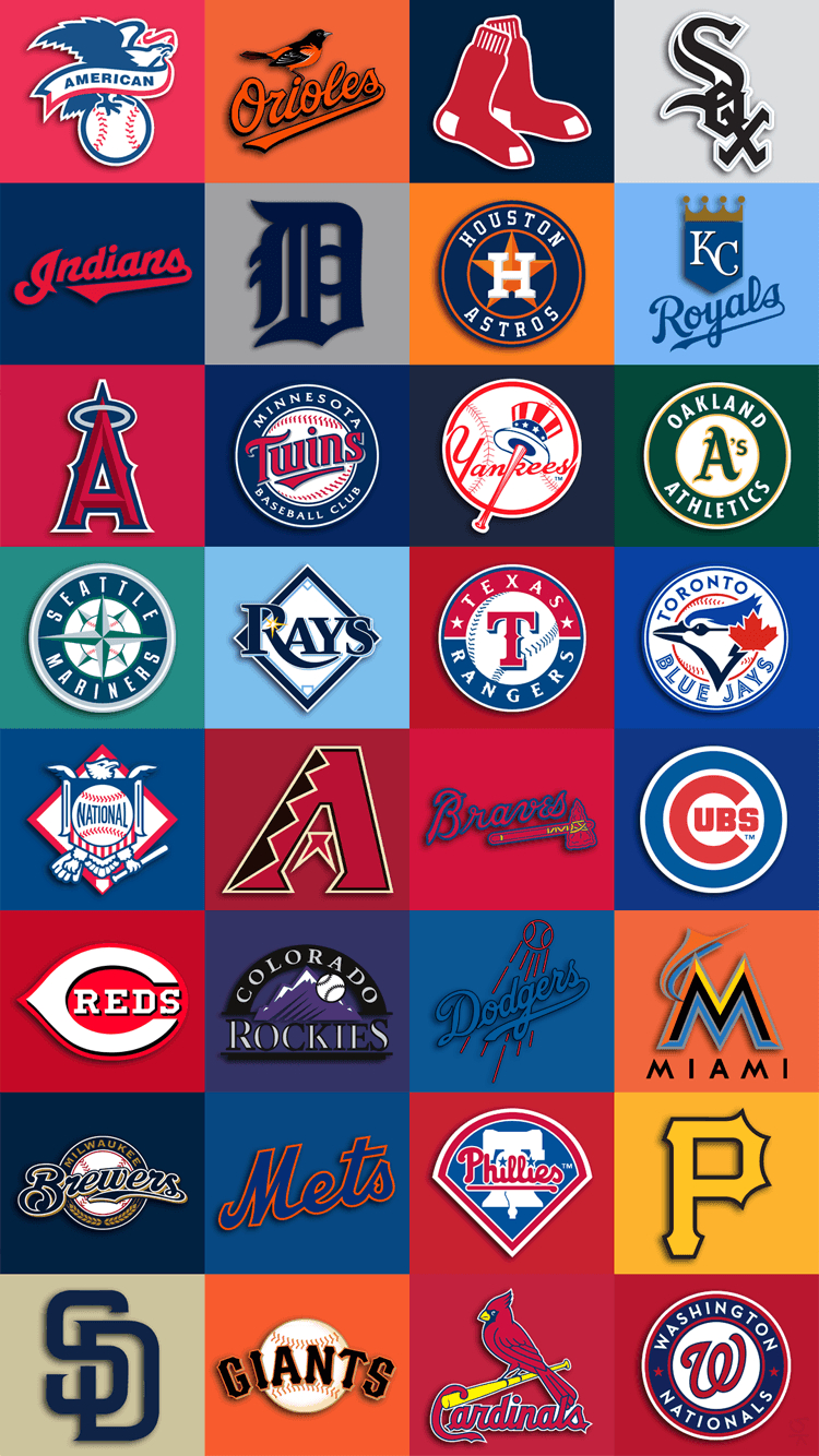 750x1340 MLB team logos iPhone 6 Wallpaper (). Mlb wallpaper, Baseball wallpaper, Mlb logos, Phone