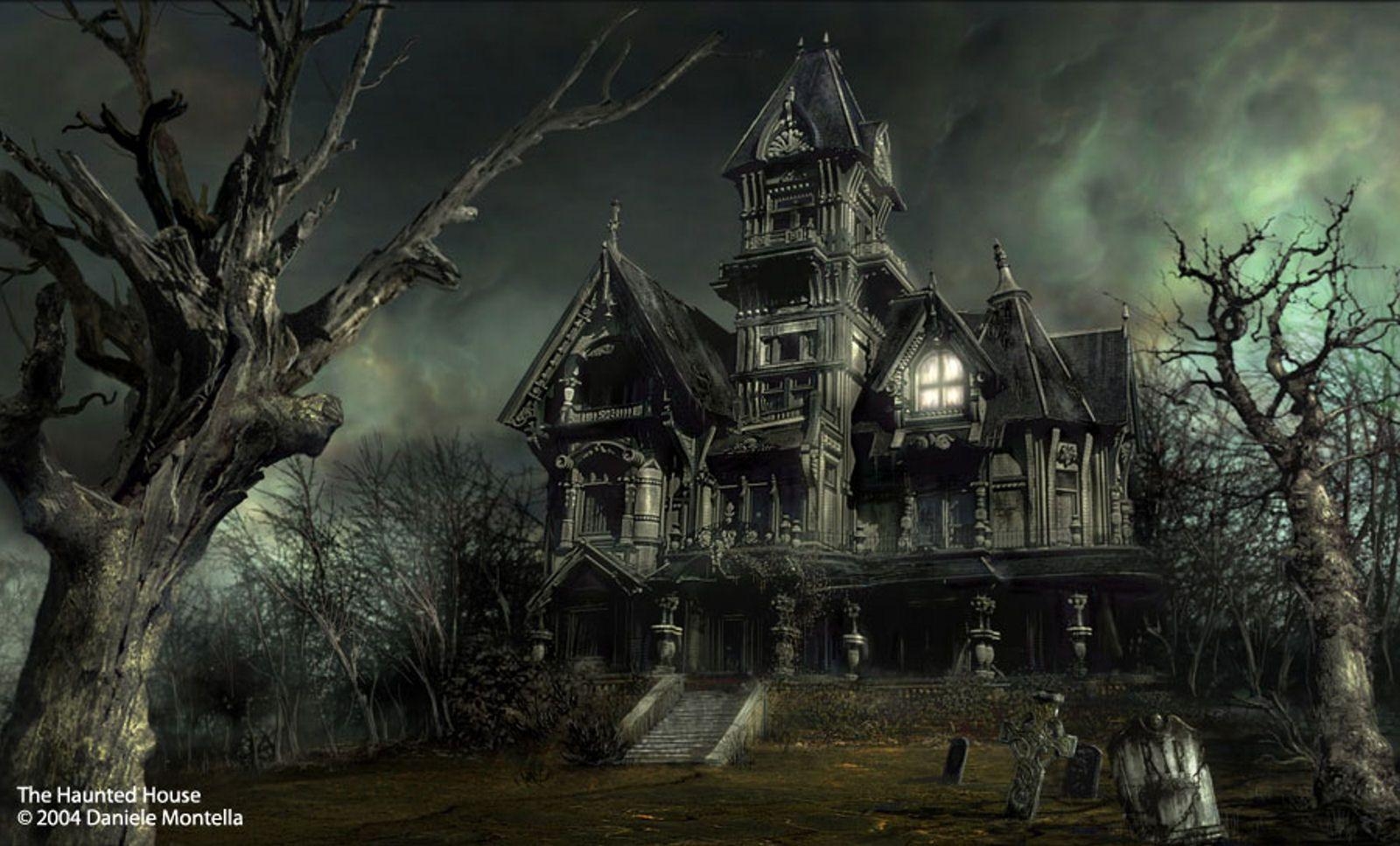 1600x970 Haunted House Halloween Wallpaper Free Haunted House Halloween Background, Desktop