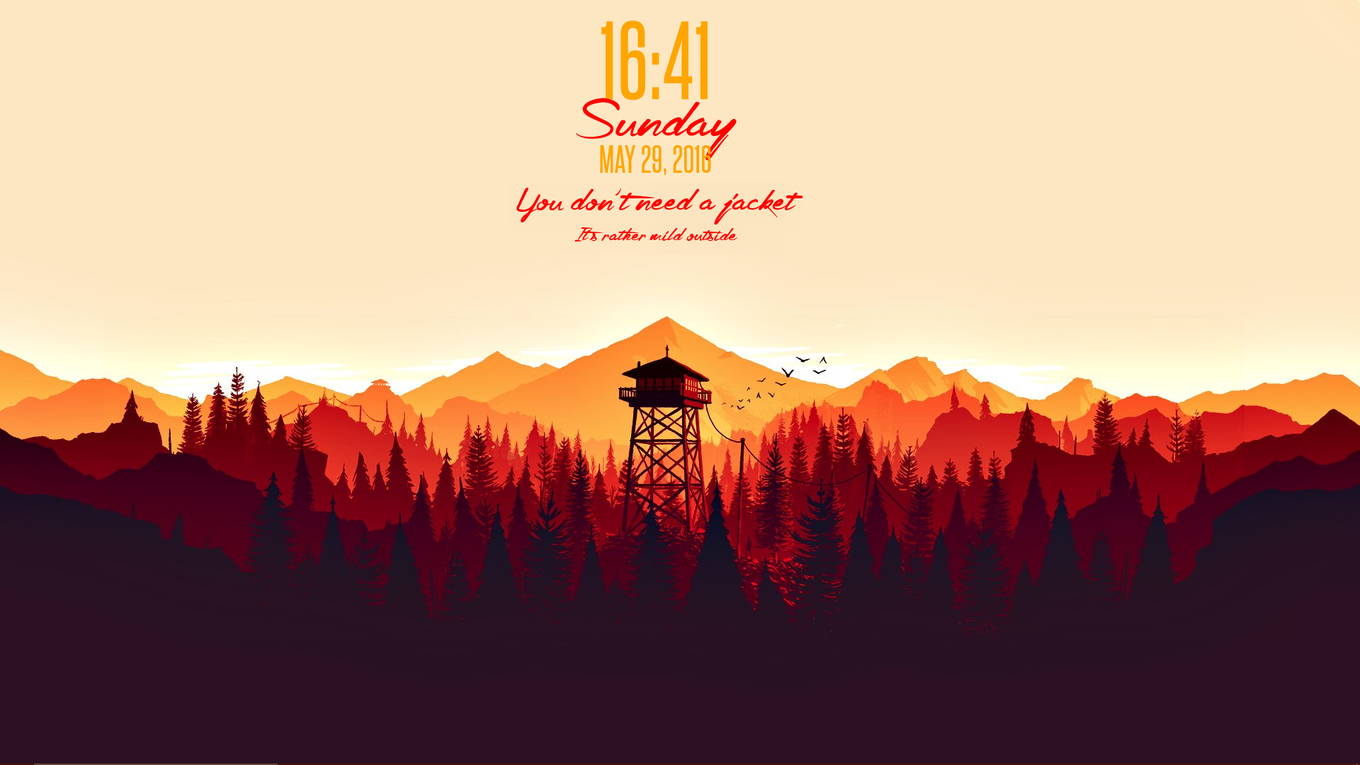 1360x770 Always liked a clean desktop :). Firewatch, Pixel art design, Painting, Desktop