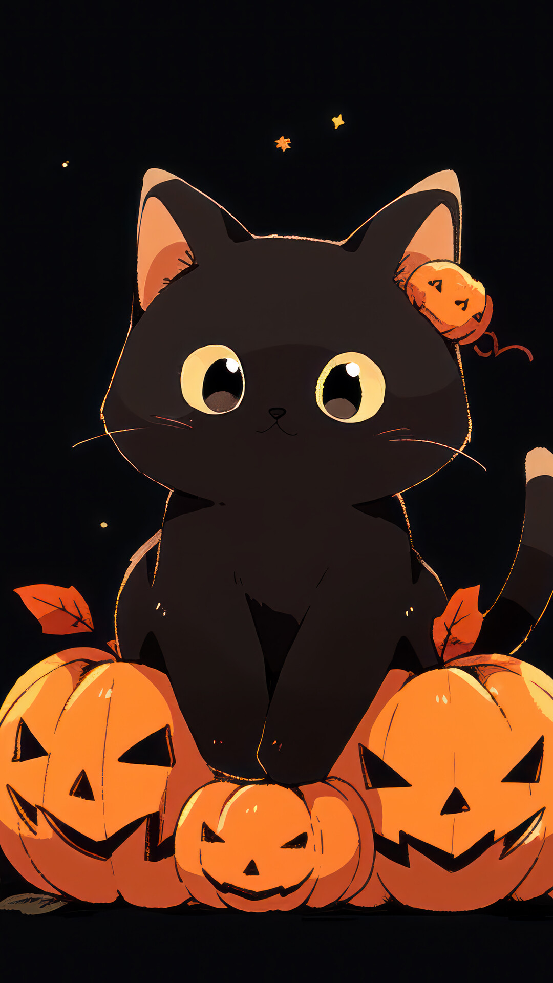 1080x1920 Halloween Black Cat Pumpkin Jack O, Phone