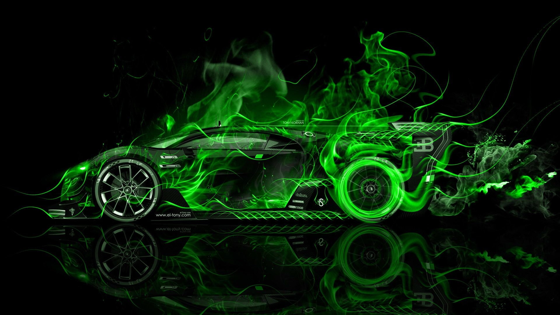 1920x1080 Green Flame Wallpaper, Desktop