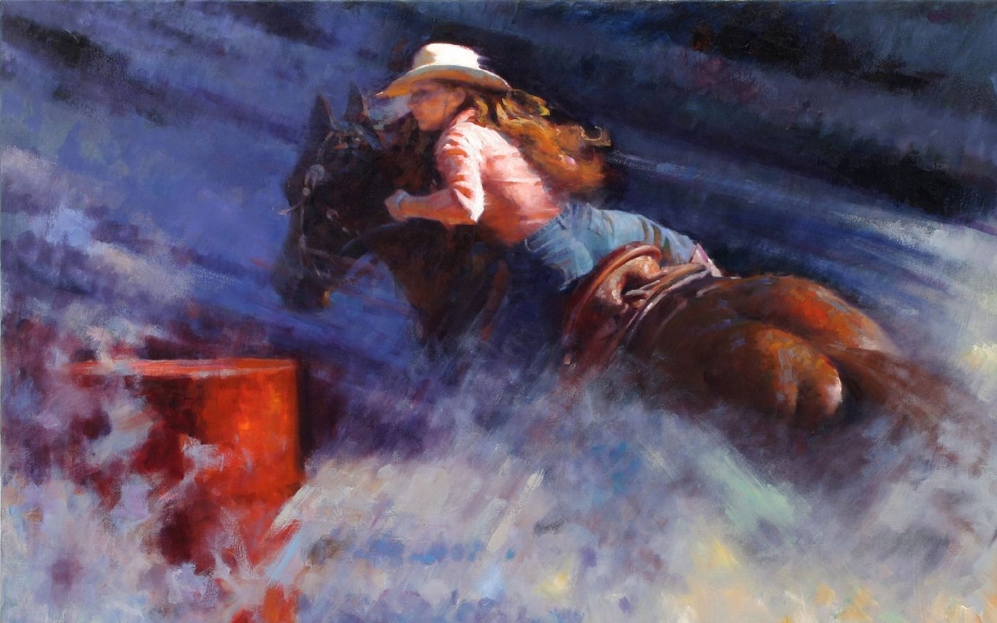 1440x900 Barrel Racing Nexus Wallpaper. Painting, Oil painting picture, Canvas art, Desktop