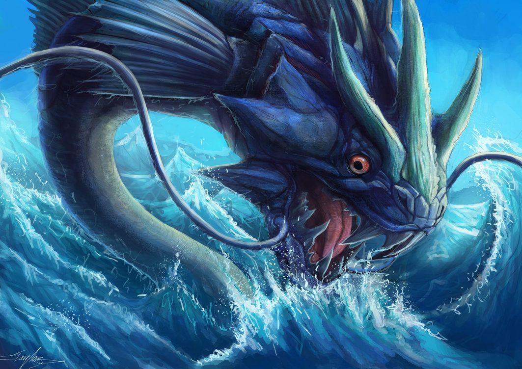 1070x760 Gyarados By Ruth Tay, Desktop